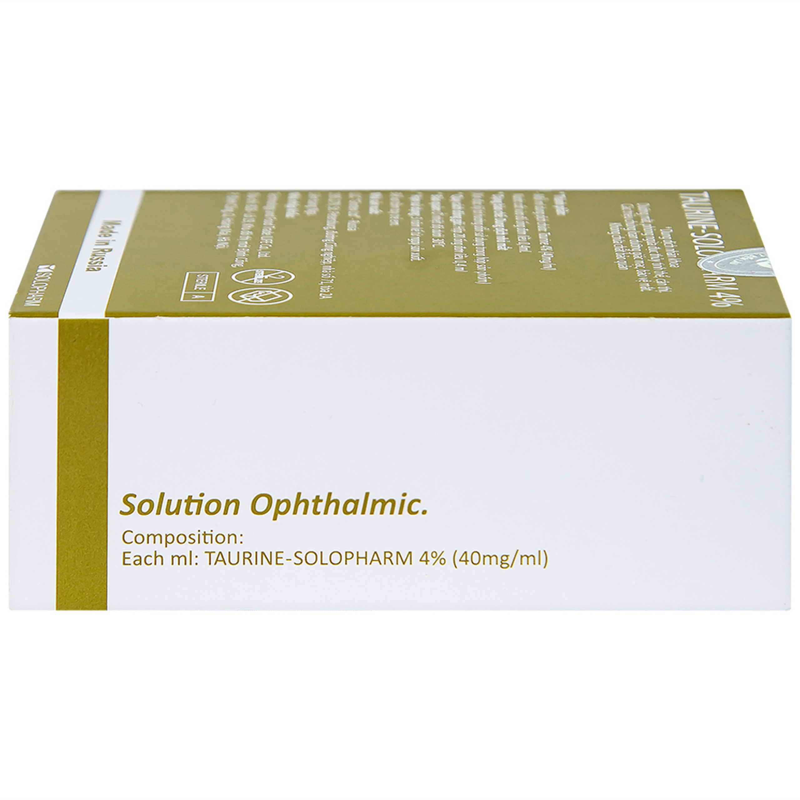 Nhỏ mắt Taurine Solopharm 4% (20 tuýp x 0.4ml) hỗ trợ điều trị loạn dưỡng giác mạc, viêm giác mạc
