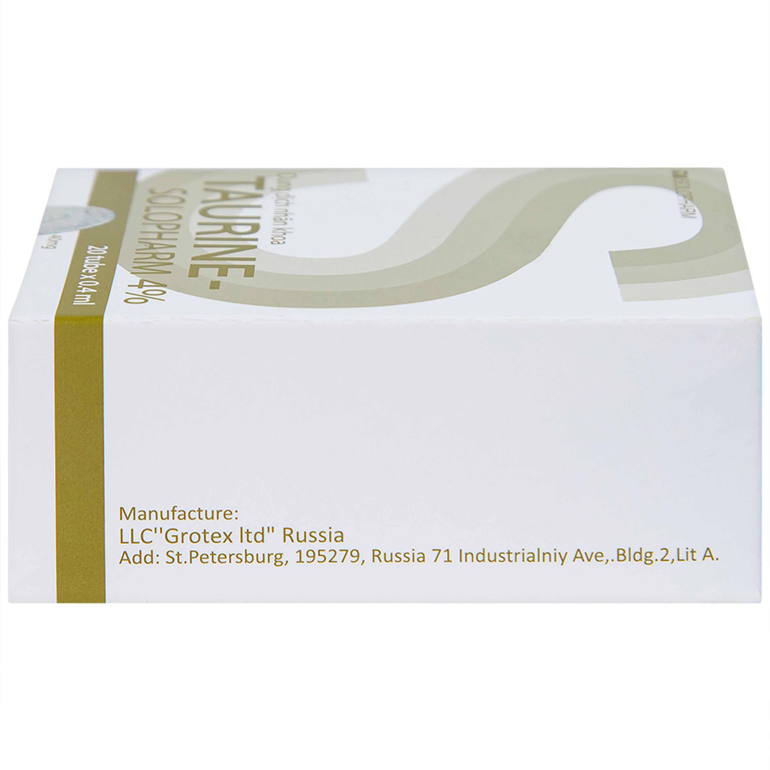 Nhỏ mắt Taurine Solopharm 4% (20 tuýp x 0.4ml) hỗ trợ điều trị loạn dưỡng giác mạc, viêm giác mạc