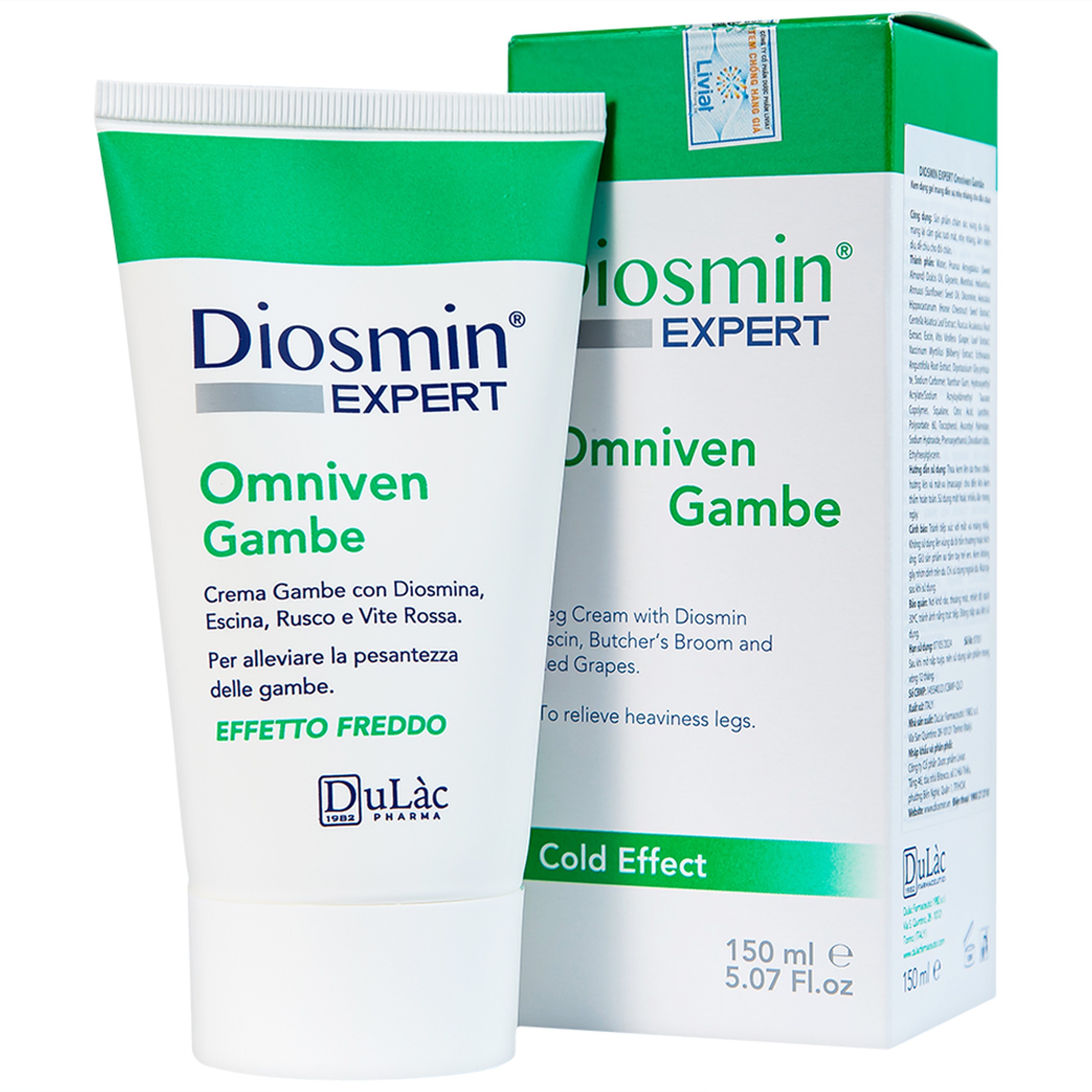 Gel bôi suy giãn tĩnh mạch chân Diosmin Expert Omniven Gambe (150ml)
