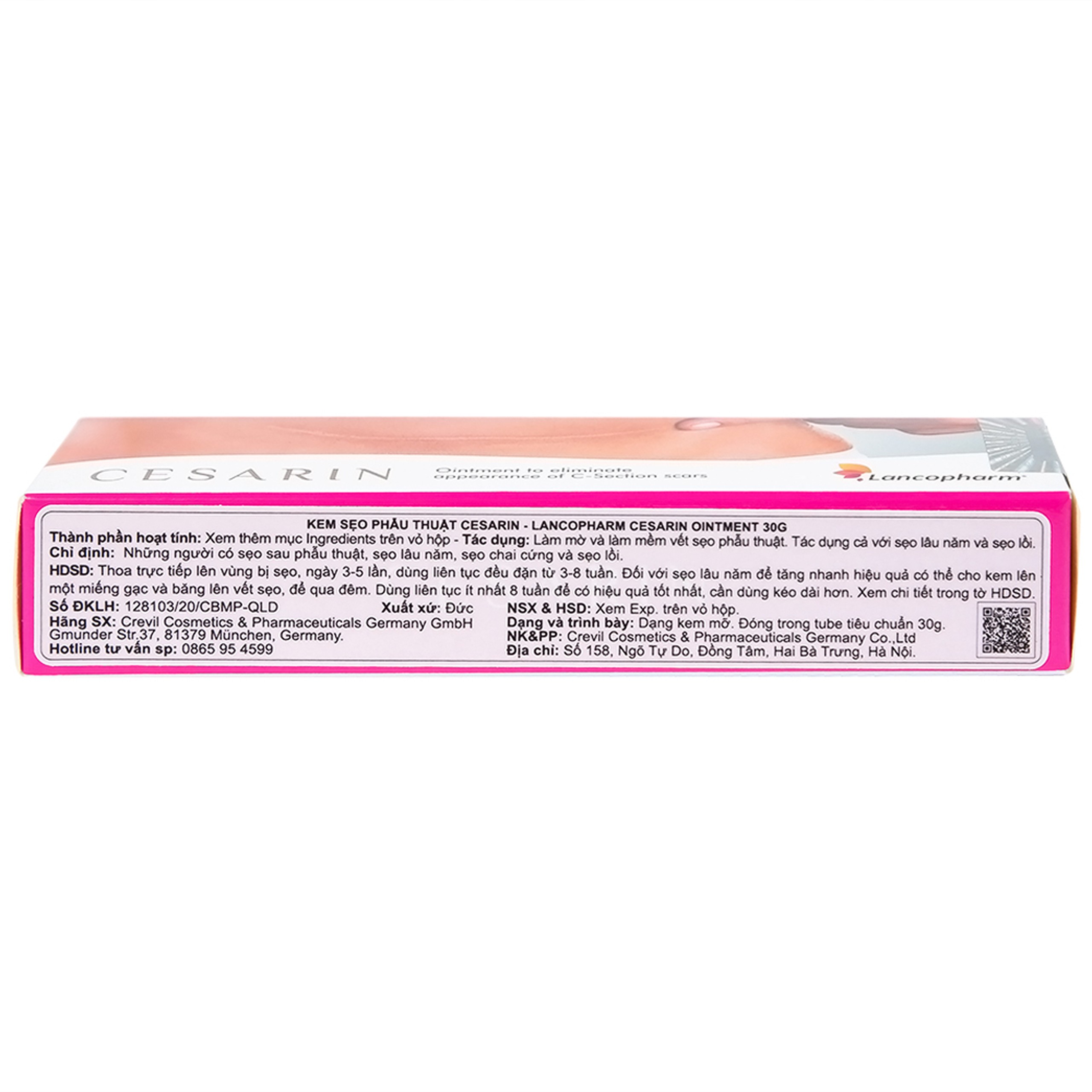Kem bôi mờ sẹo sau phẫu thuật Cesarin Ointment Lancopharm 30g