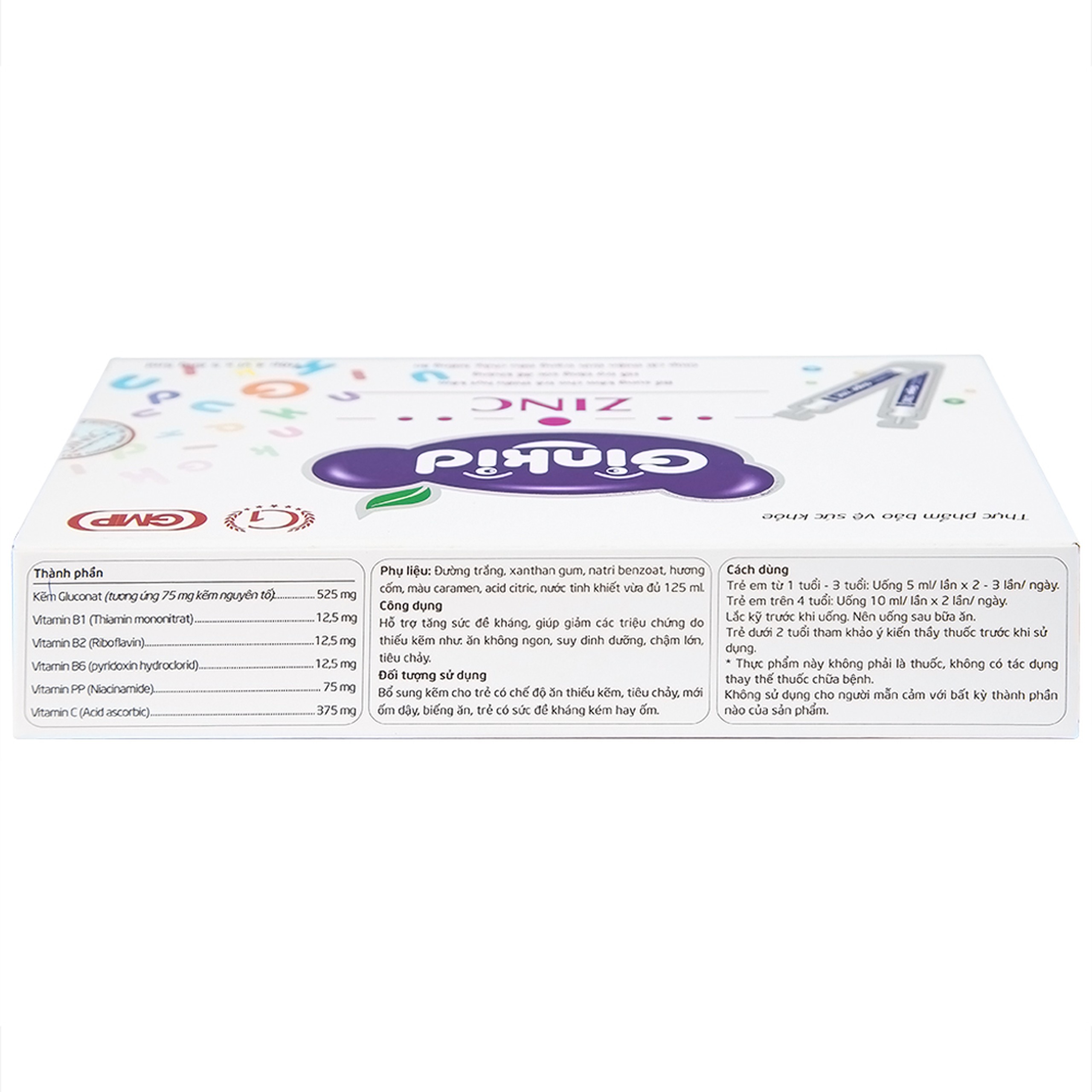 Siro Ginkid ZinC bổ sung kẽm hỗ trợ tăng sức đề kháng (4 vỉ x 5 ống x 5ml)