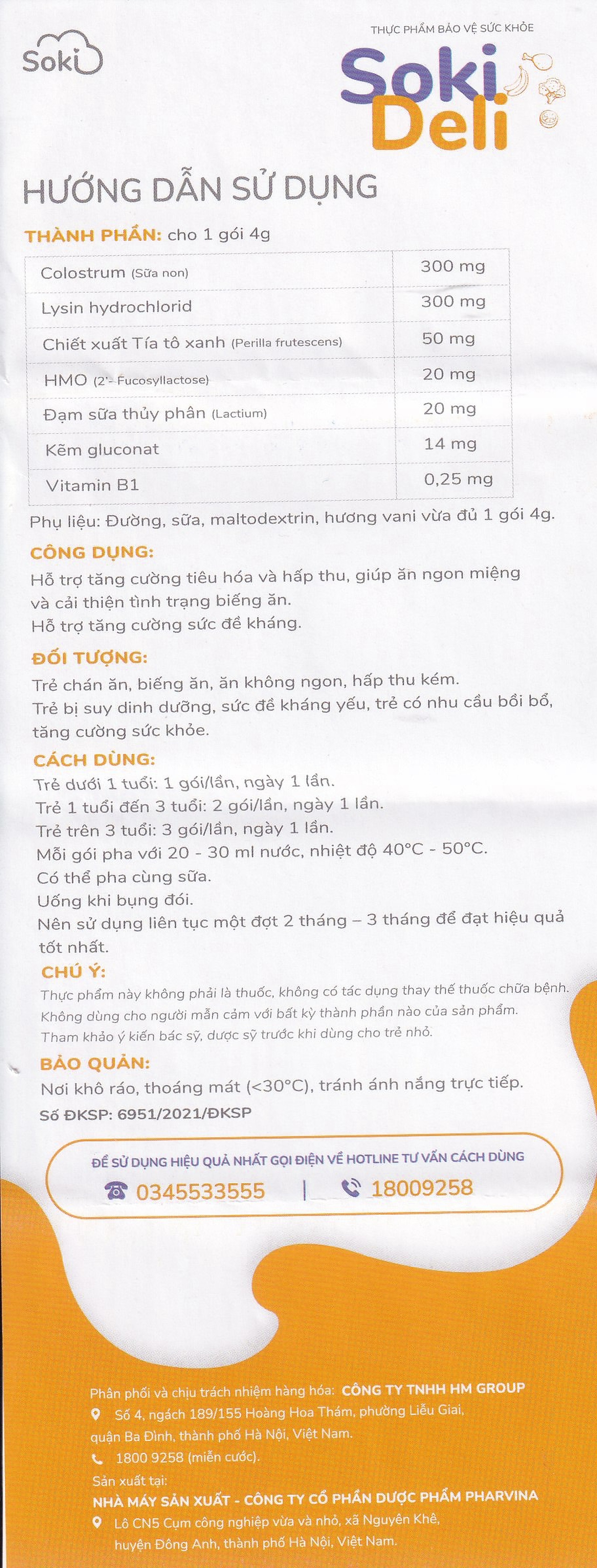 Bột hòa tan Soki Deli cải thiện tình trạng biếng ăn, tăng cường tiêu hóa và hấp thu (18 gói x 4g)