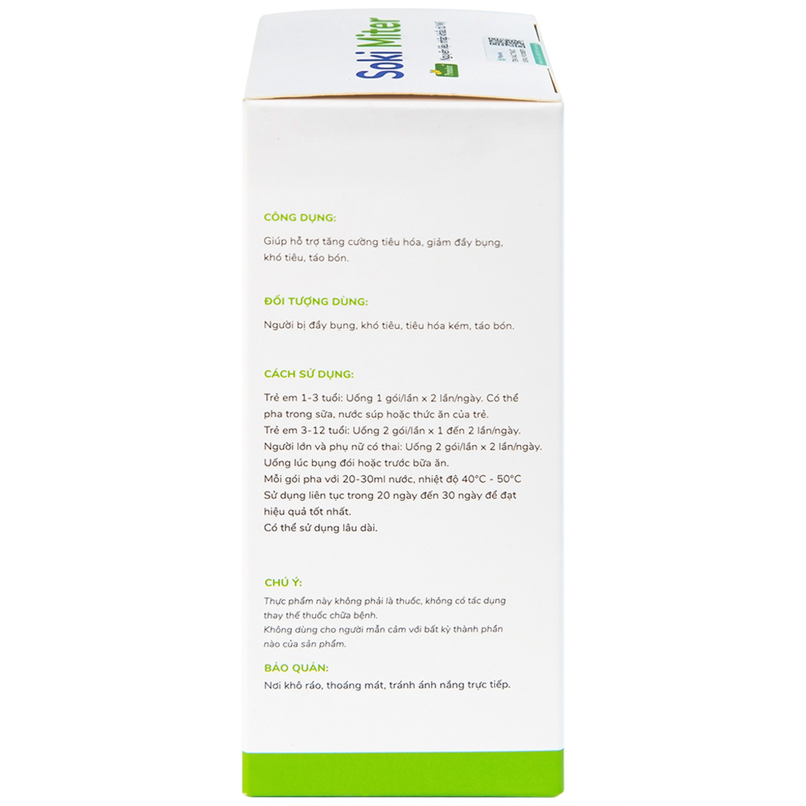 Bột hòa tan Soki Miter giúp hỗ trợ tăng cường tiêu hóa, giảm đầy bụng (20 gói)