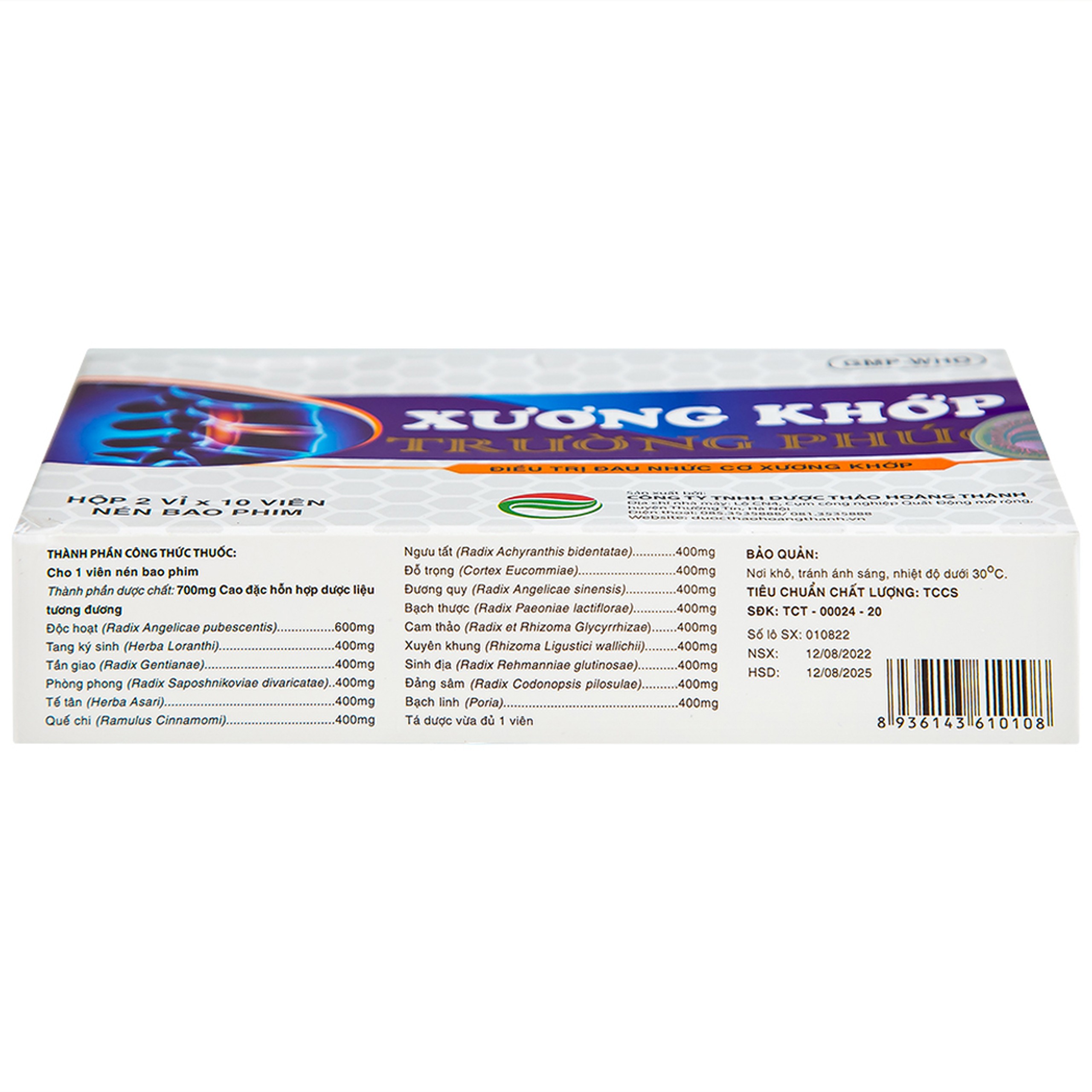 Thuốc Xương Khớp Trường Phúc điều trị các bệnh lý cơ xương khớp và đau dây thần kinh (2 vỉ x 10 viên)