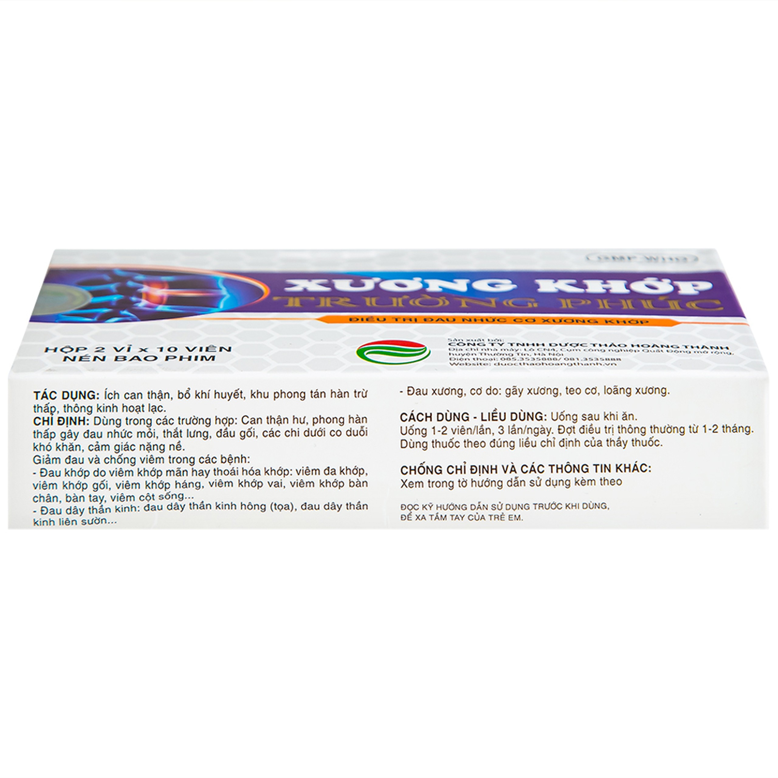 Thuốc Xương Khớp Trường Phúc điều trị các bệnh lý cơ xương khớp và đau dây thần kinh (2 vỉ x 10 viên)
