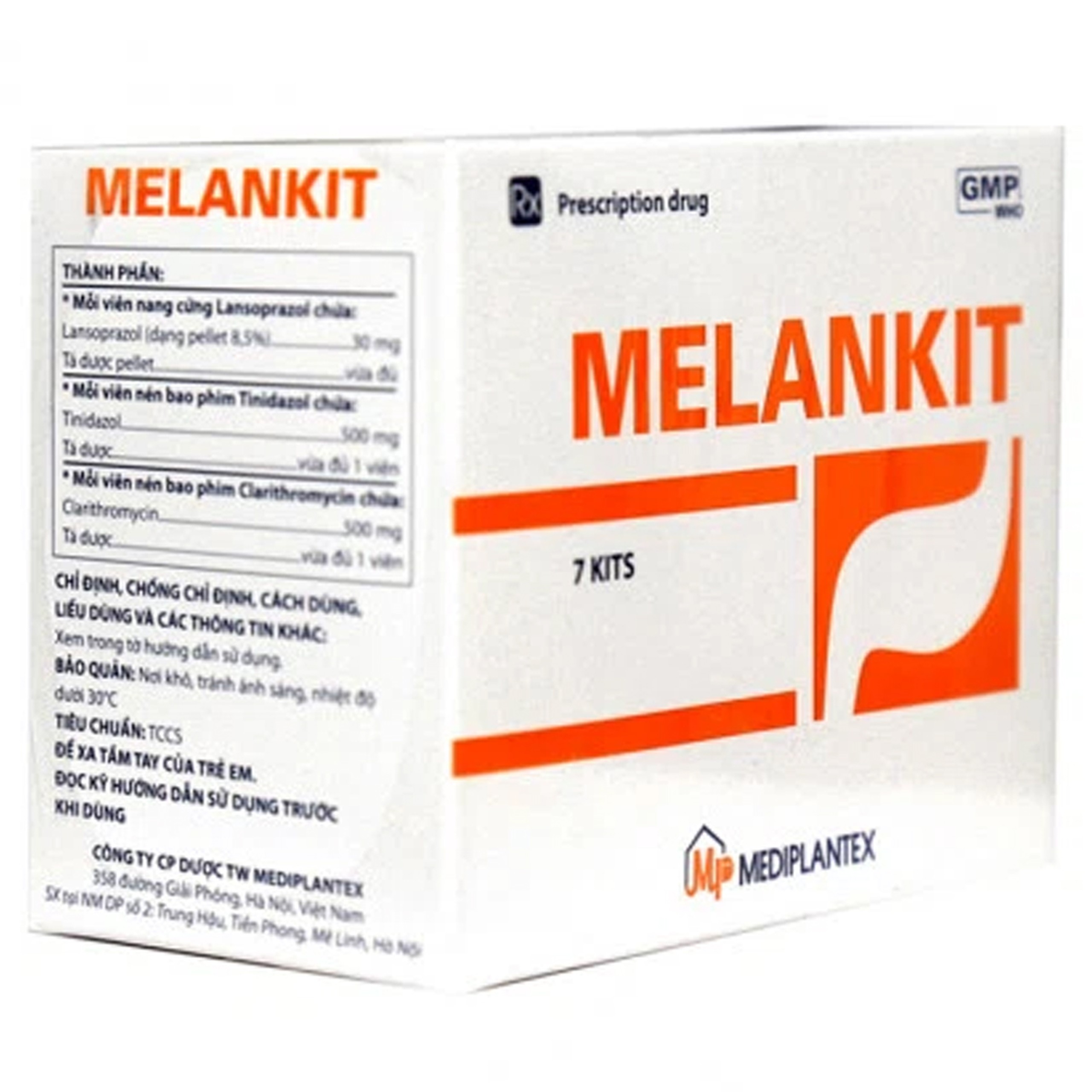 Thuốc Melankit Mediplantex điều trị loét dạ dày tá tràng, viêm dạ dày mãn tính (7 vỉ x 6 viên)