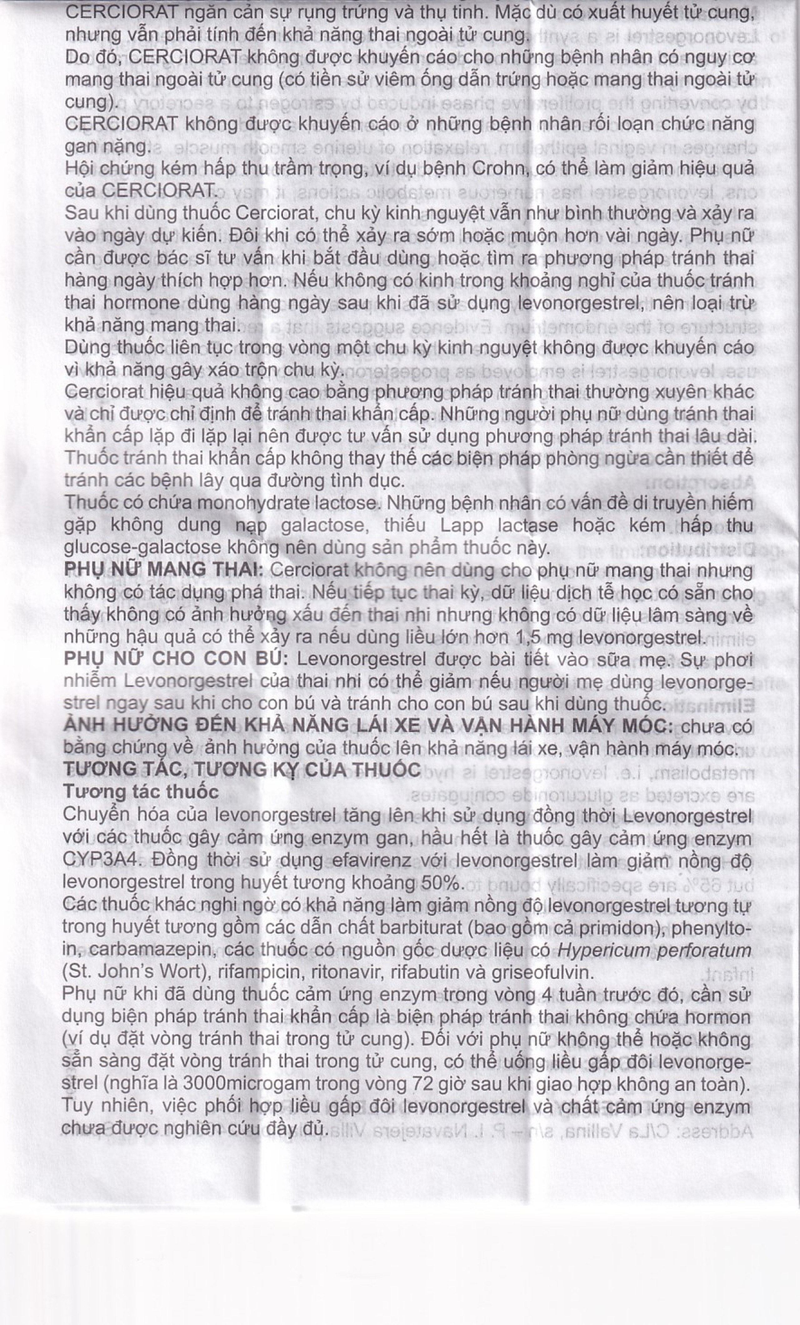 Thuốc tránh thai khẩn cấp Cerciorat 1.5mg Exeltis (1 viên)