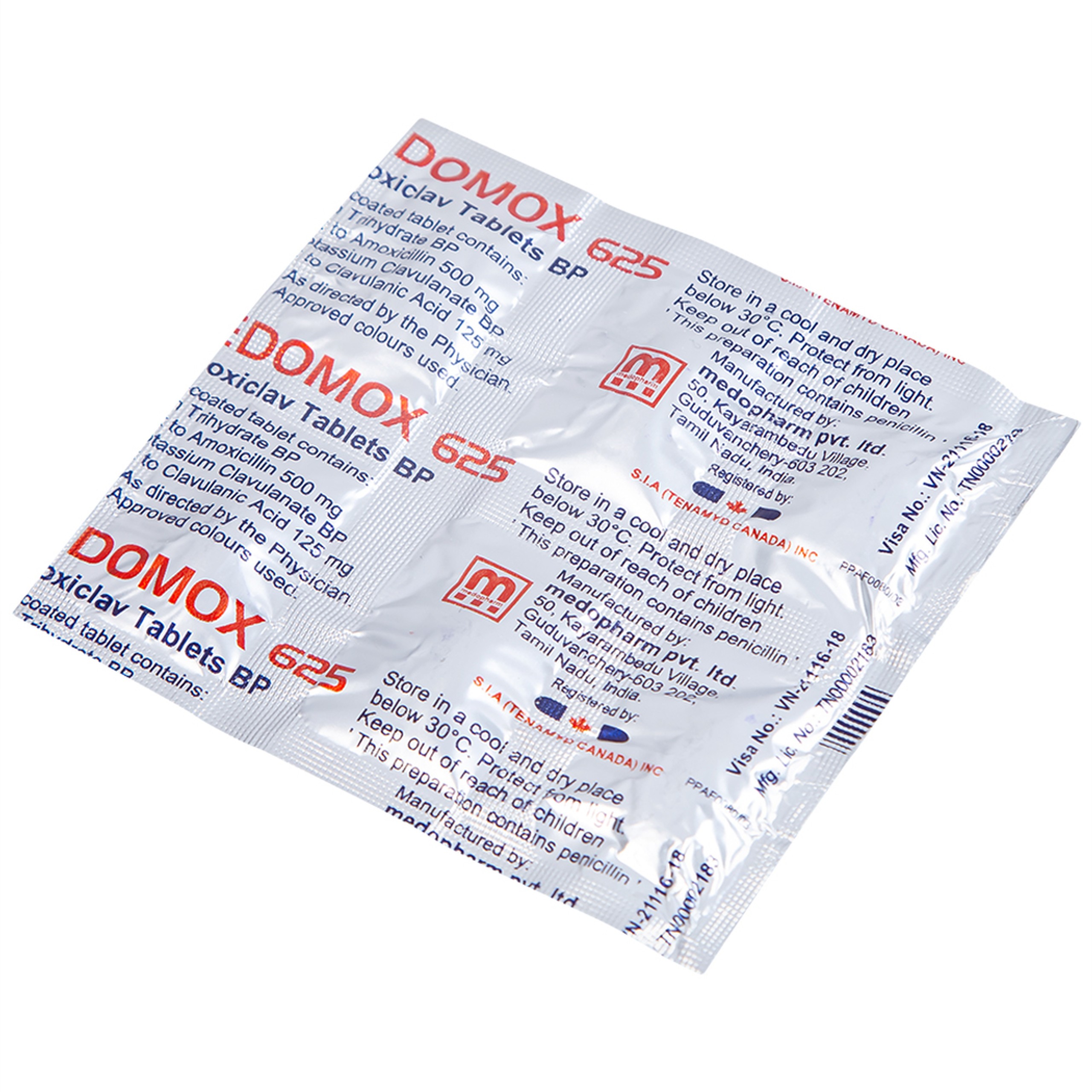 Thuốc Cledomox 625 Tenamyd điều trị các trường hợp nhiễm khuẩn (2 vỉ x 7 viên)