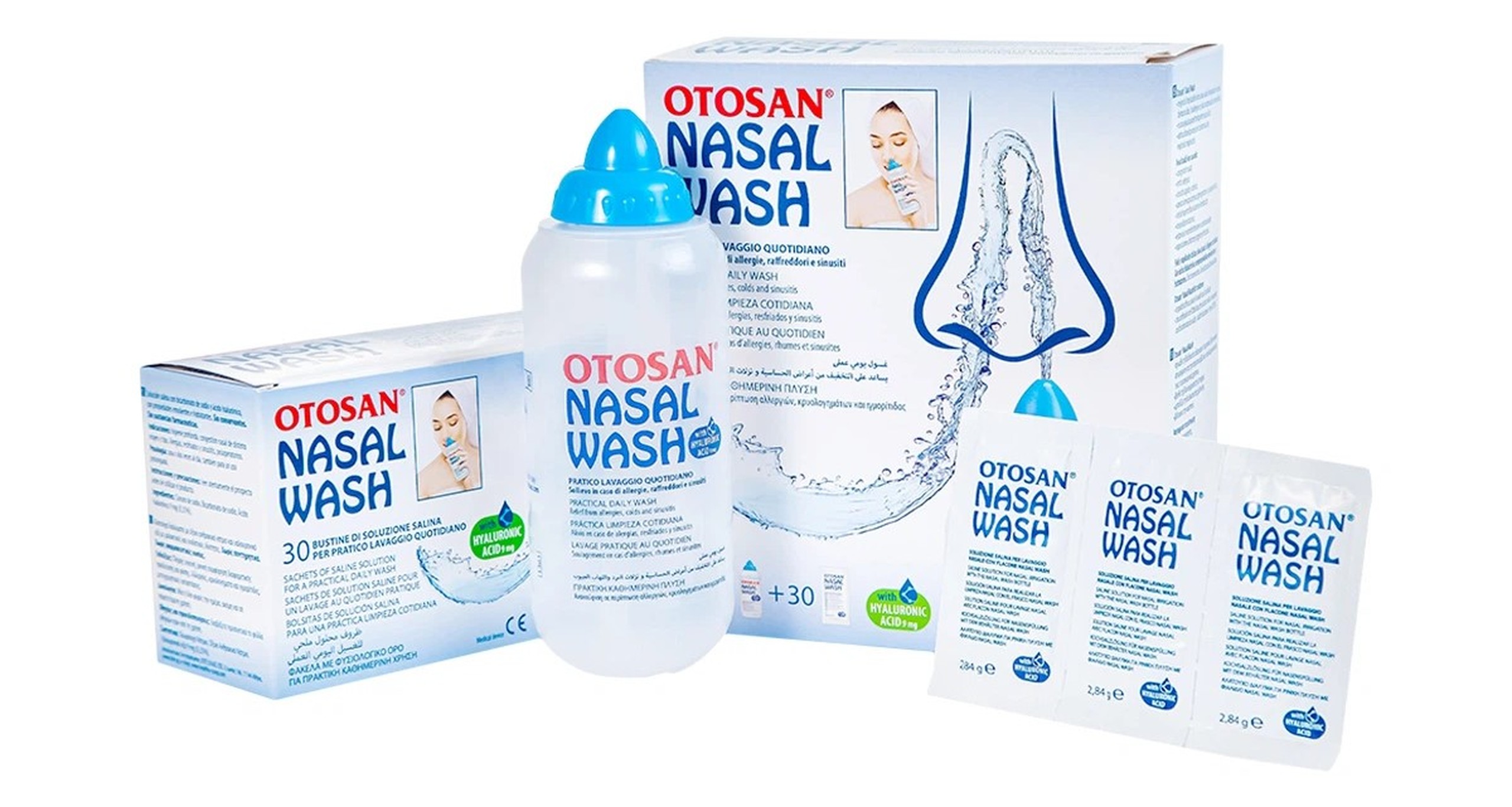 Bộ rửa mũi Otosan Nasal Wash Kit (30 gói) làm sạch sâu, ngừa viêm xoang, viêm mũi dành cho trẻ trên 6 tuổi