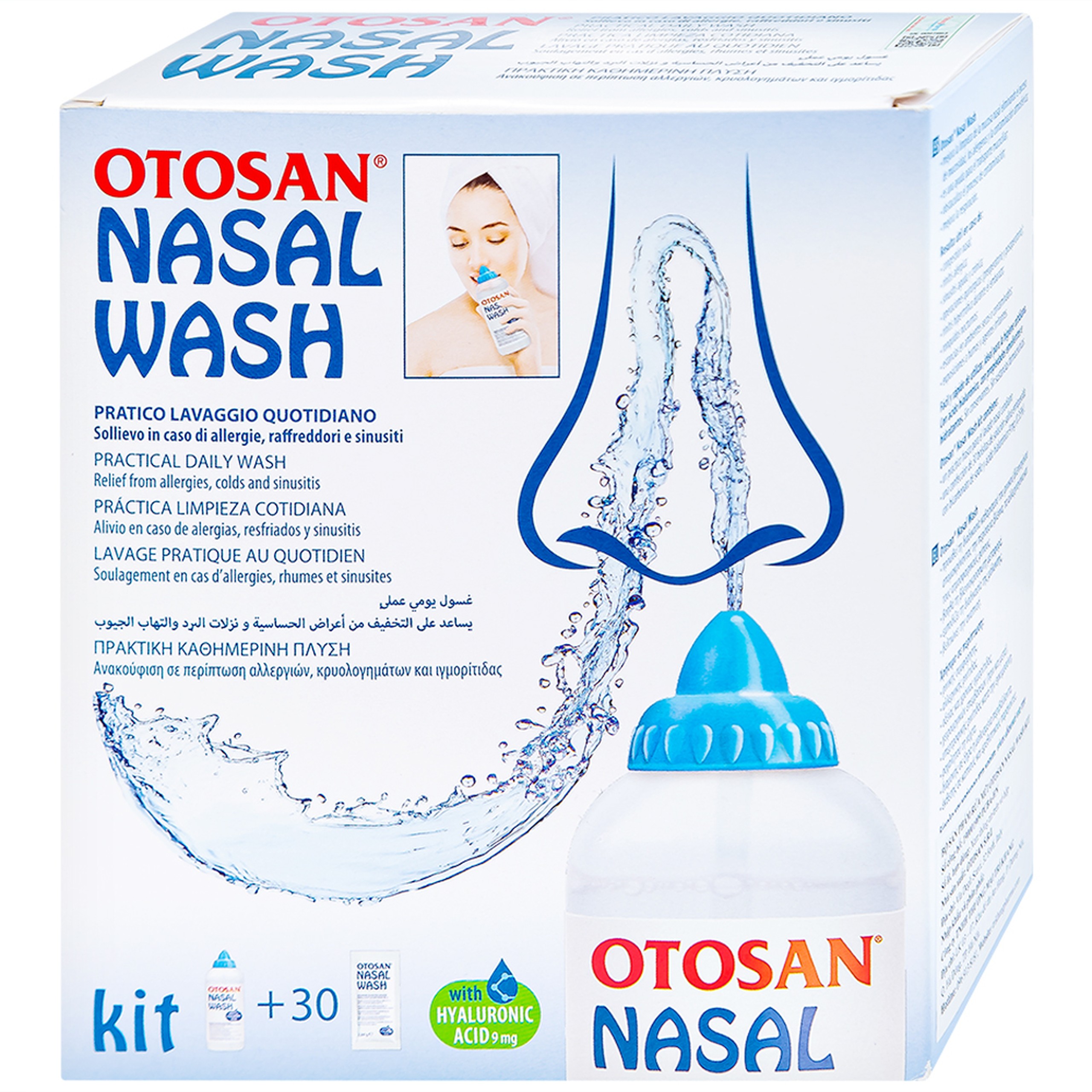Bộ rửa mũi Otosan Nasal Wash Kit (30 gói) làm sạch sâu, ngừa viêm xoang, viêm mũi dành cho trẻ trên 6 tuổi