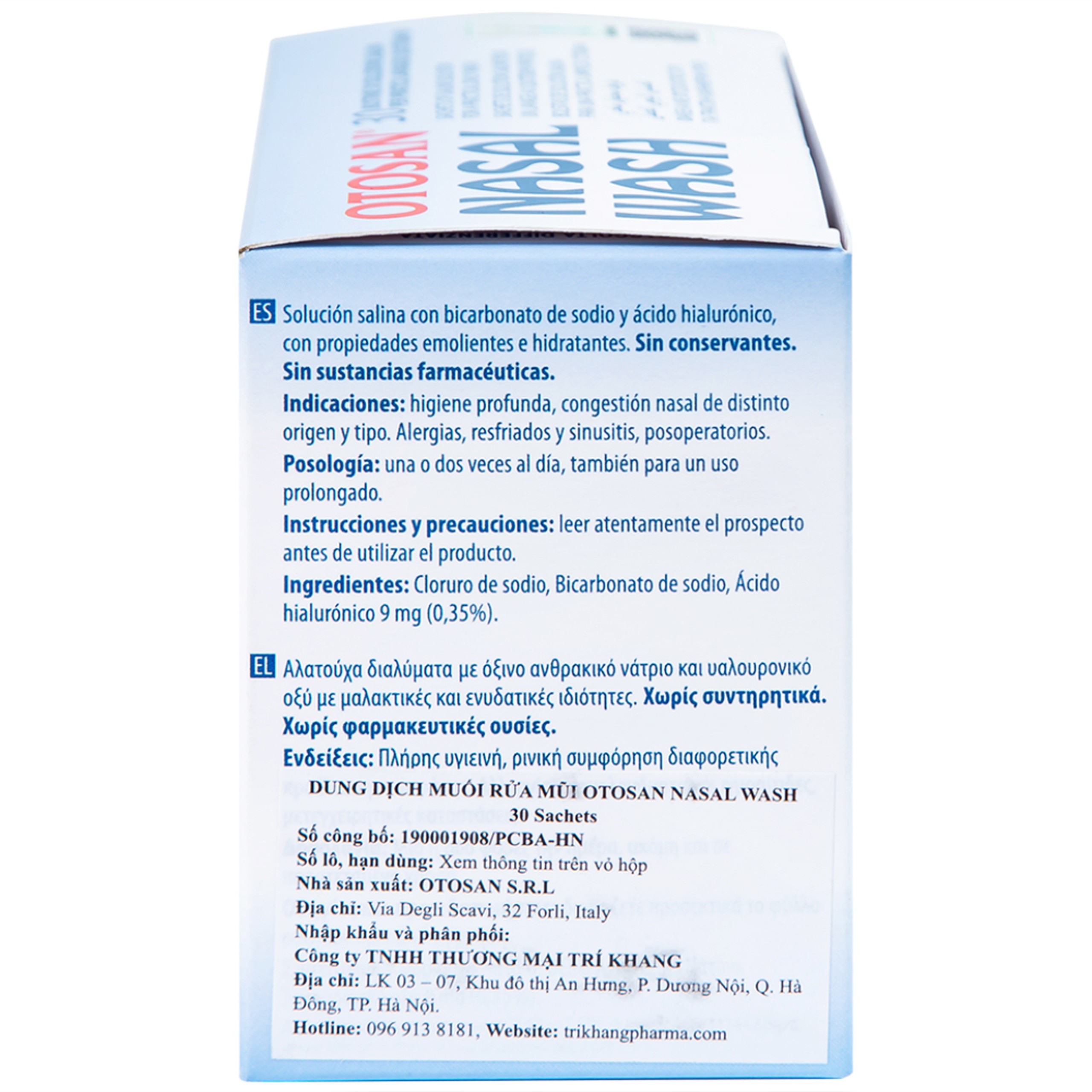 Muối rửa mũi xoang Otosan Nasal Wash (30 gói) làm sạch sâu, ngừa viêm xoang, viêm mũi dành cho trẻ từ 1 tuổi trở lên