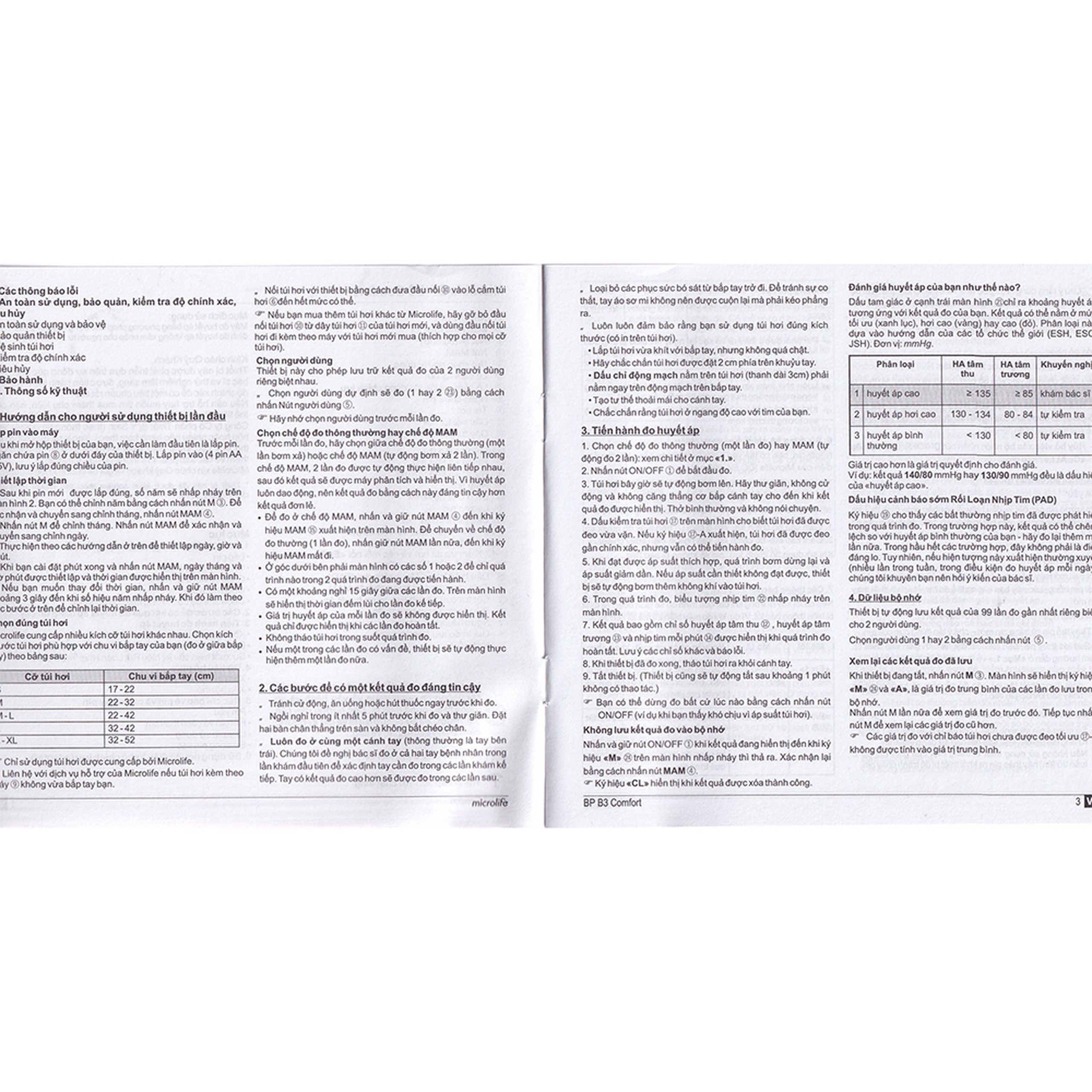 Máy đo huyết áp bắp tay Microlife B3 Comfort hỗ trợ đo huyết áp, nhịp tim