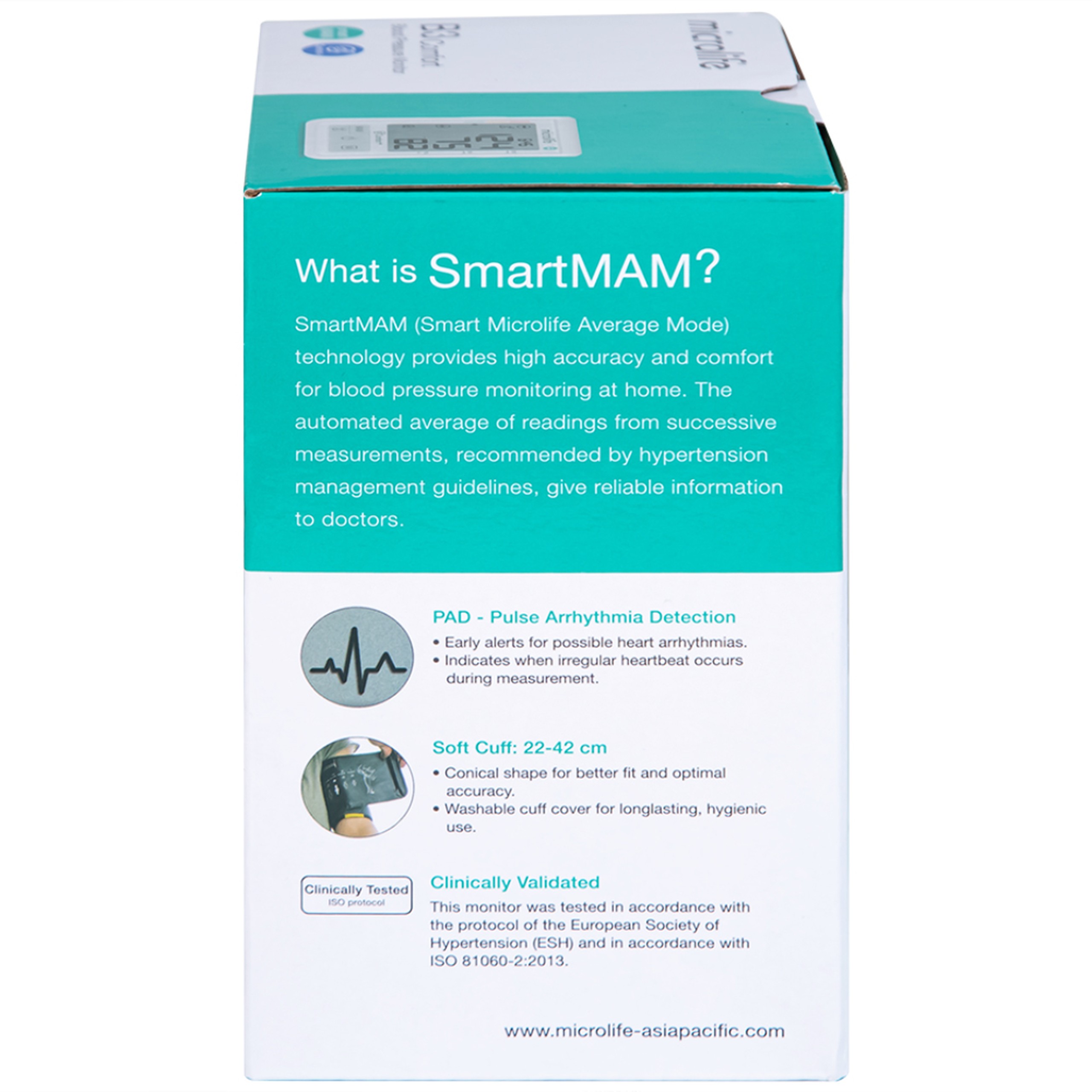 Máy đo huyết áp bắp tay Microlife B3 Comfort hỗ trợ đo huyết áp, nhịp tim