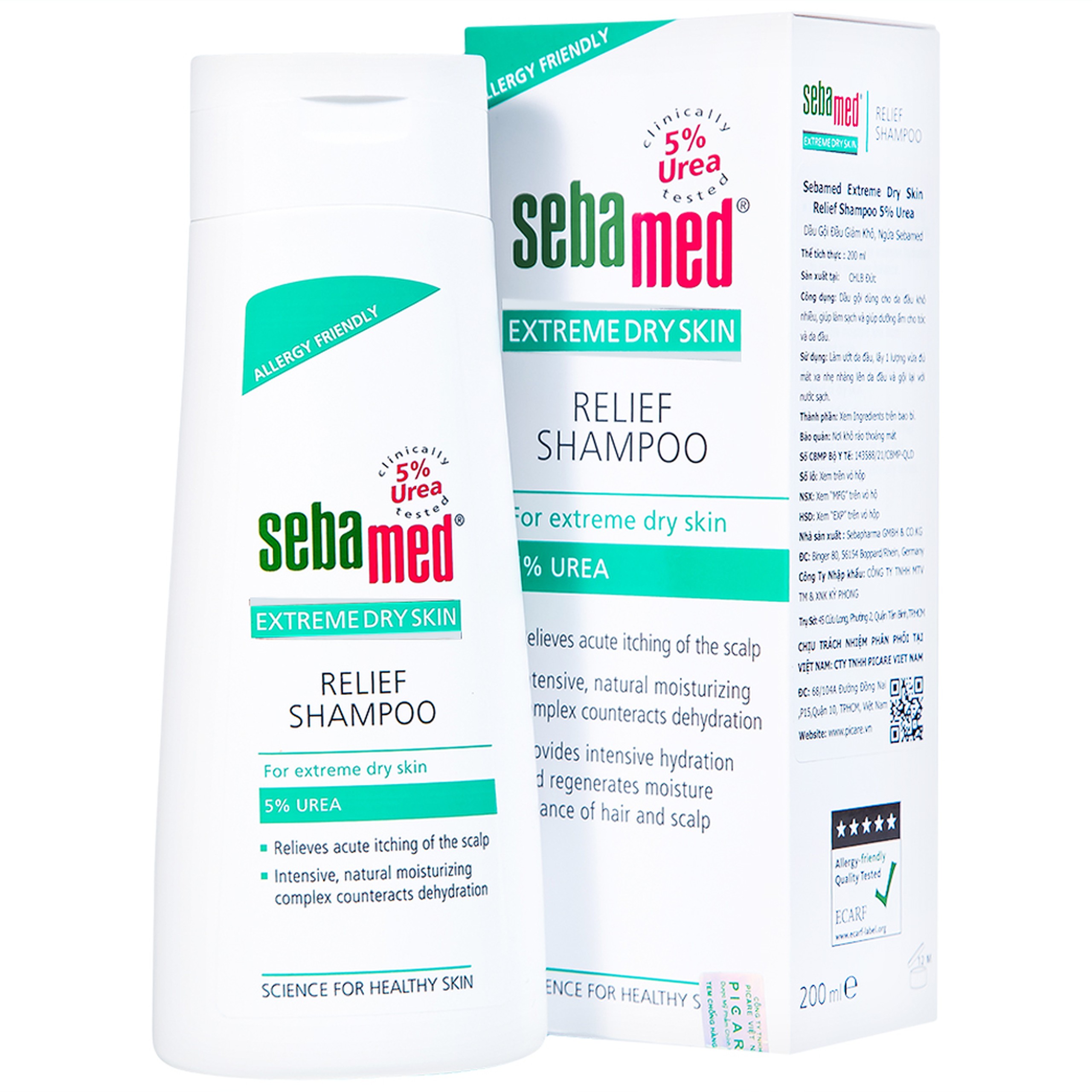 Dầu gội Sebamed Extreme Dry Skin 5% Urea giảm khô ngứa (200ml)