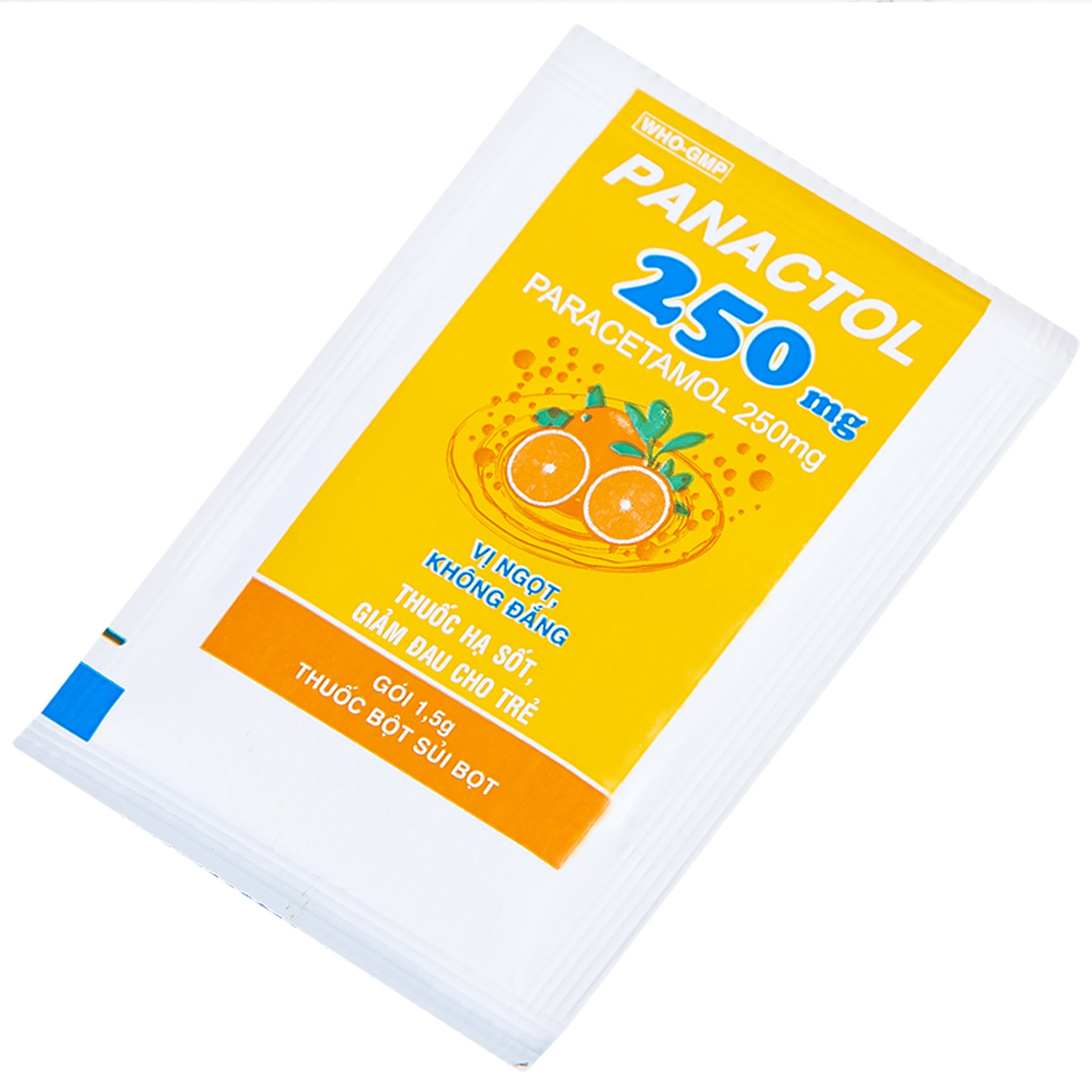 Bột sủi Panactol 250mg Khapharco vị ngọt, không đắng, hạ sốt, giảm đau cho trẻ (48 gói x 1.5g)