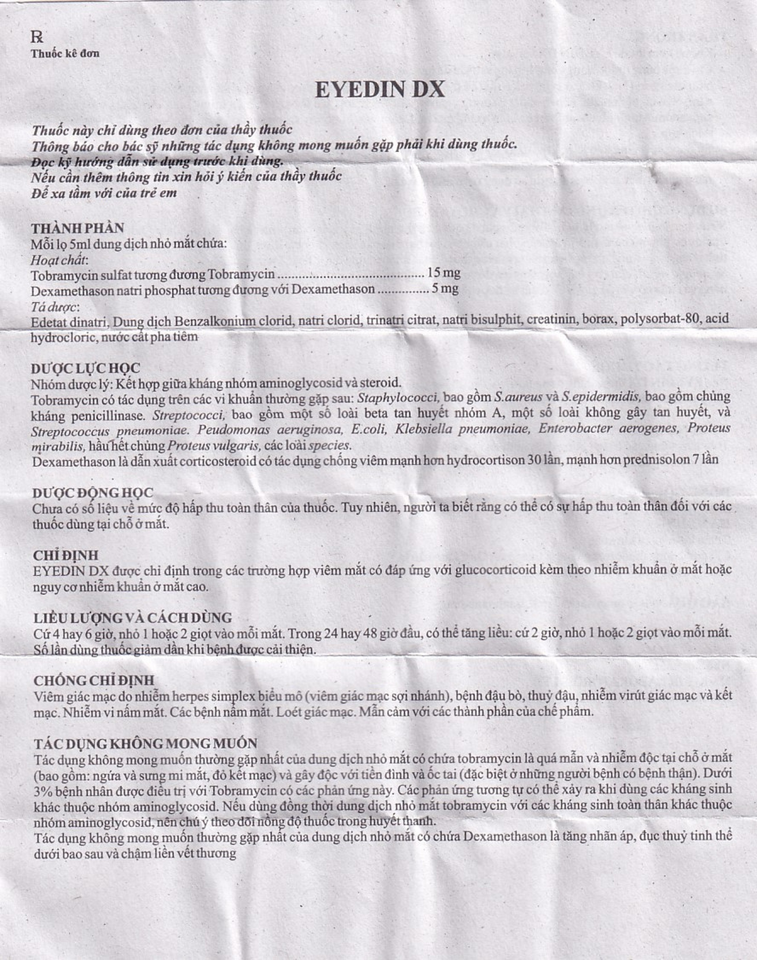 Thuốc nhỏ mắt Eyedin DX Makcur điều trị nhiểm khuẩn mắt (5ml)