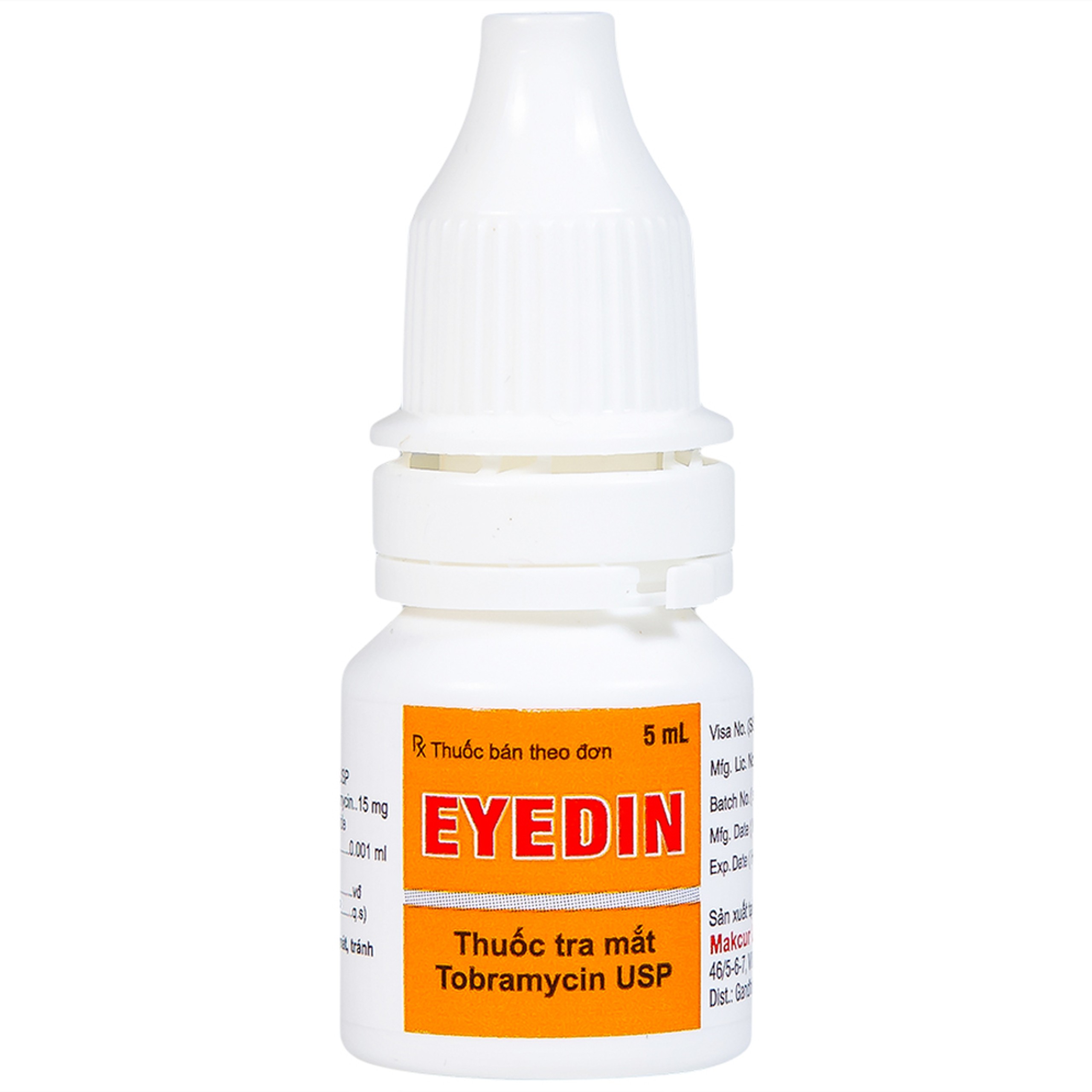 Thuốc tra mắt Eyedin Makcur điều trị nhiểm khuẩn mắt (5ml)