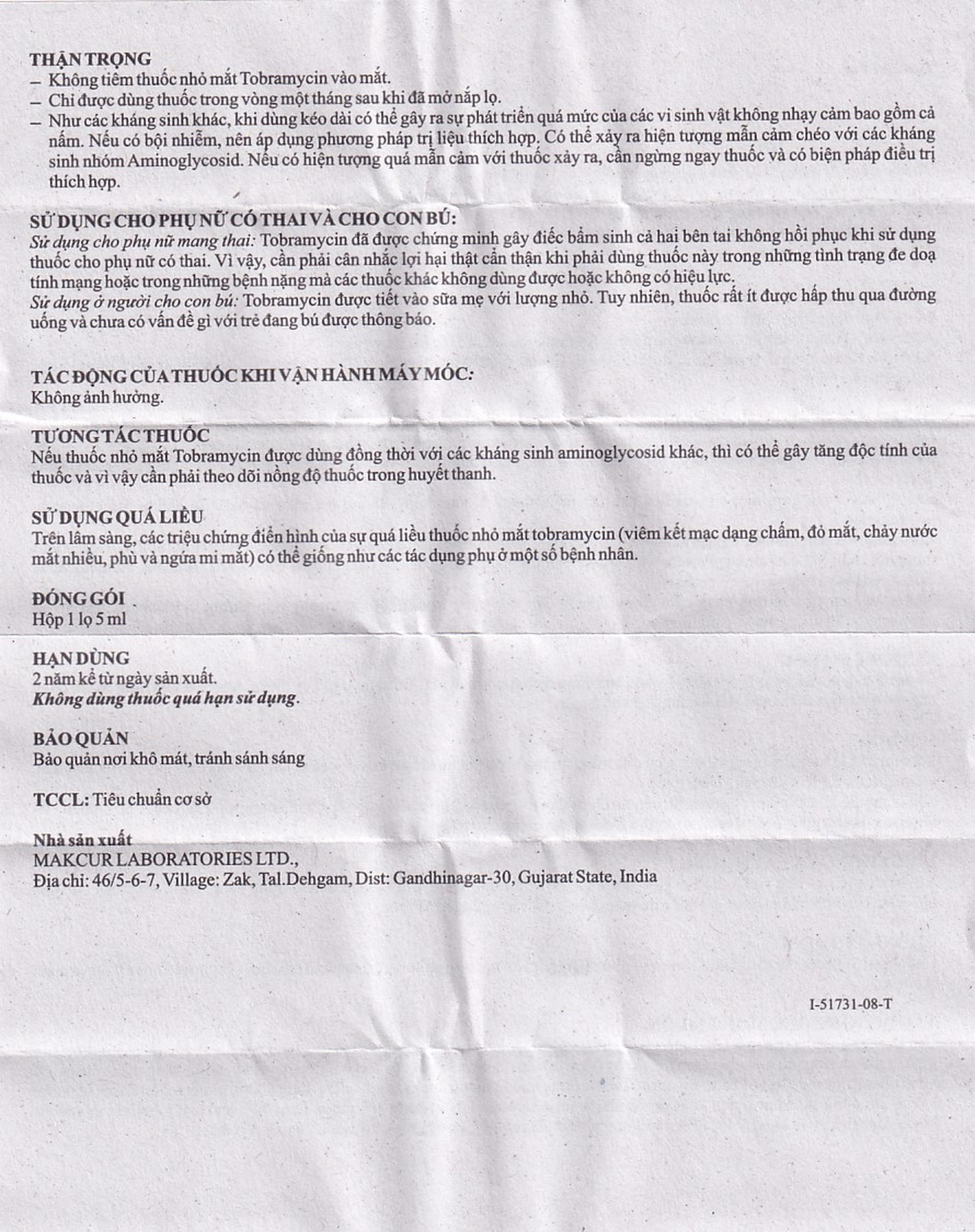 Thuốc tra mắt Eyedin Makcur điều trị nhiểm khuẩn mắt (5ml)