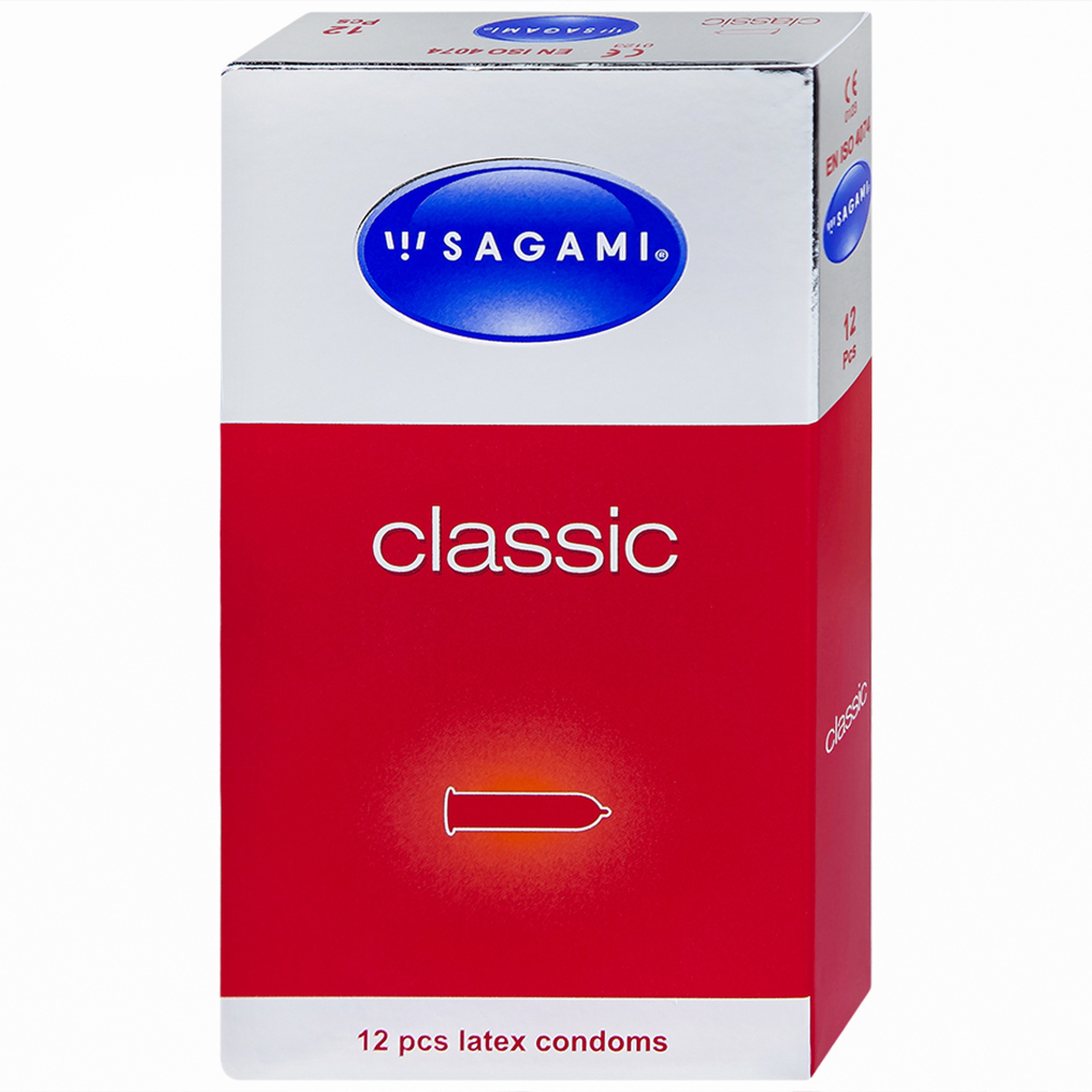 Bao cao su Sagami Classic siêu mỏng, nhiều chất bôi trơn, không mùi (12 cái)