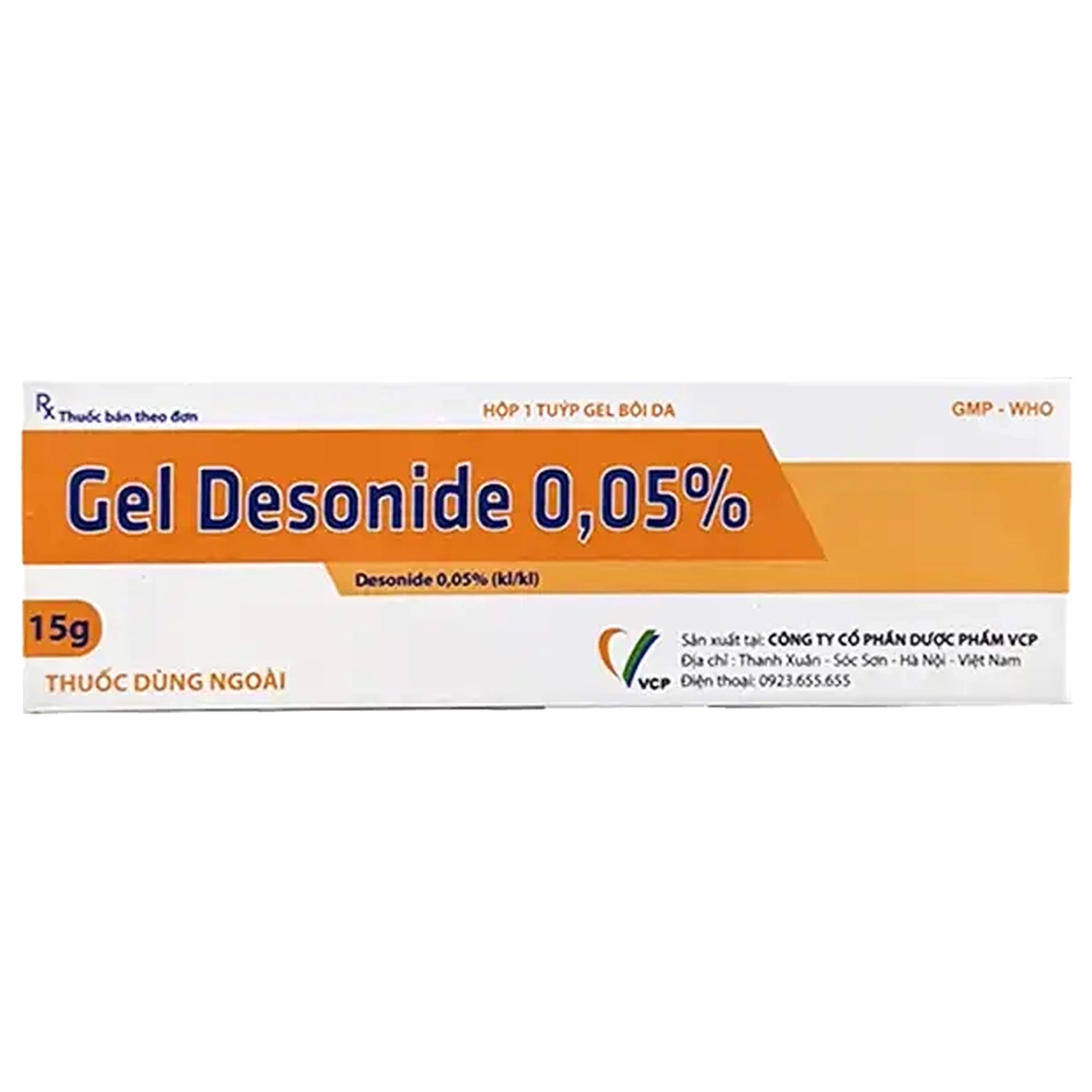 Gel Desonide 0,05% Vcp điều trị viêm da cơ địa từ nhẹ đến trung bình (15g)