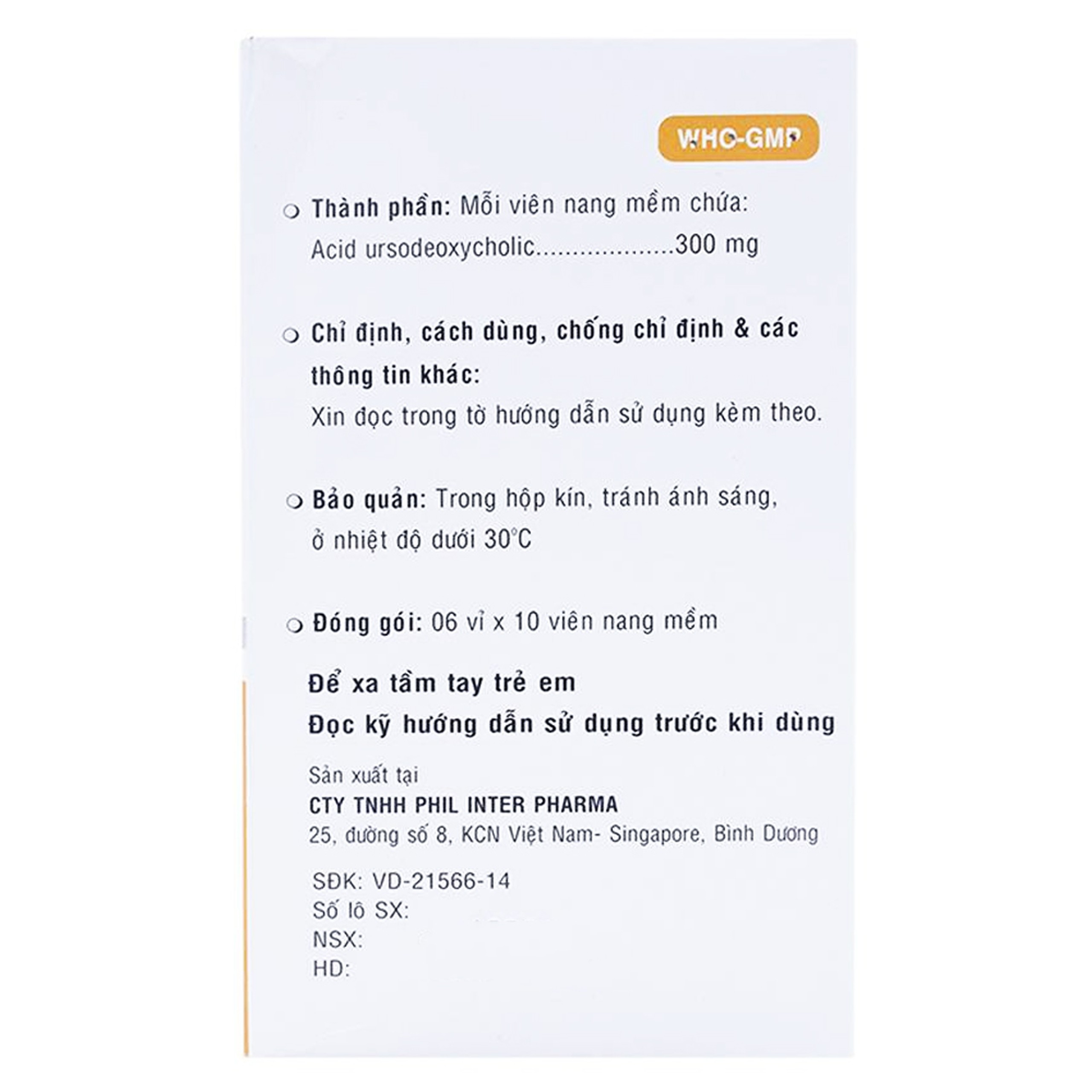 Viên nang mềm Macibin 300mg Phil Inter Pharma làm tan sỏi mật, điều trị xơ gan (6 vỉ X 10 viên) 