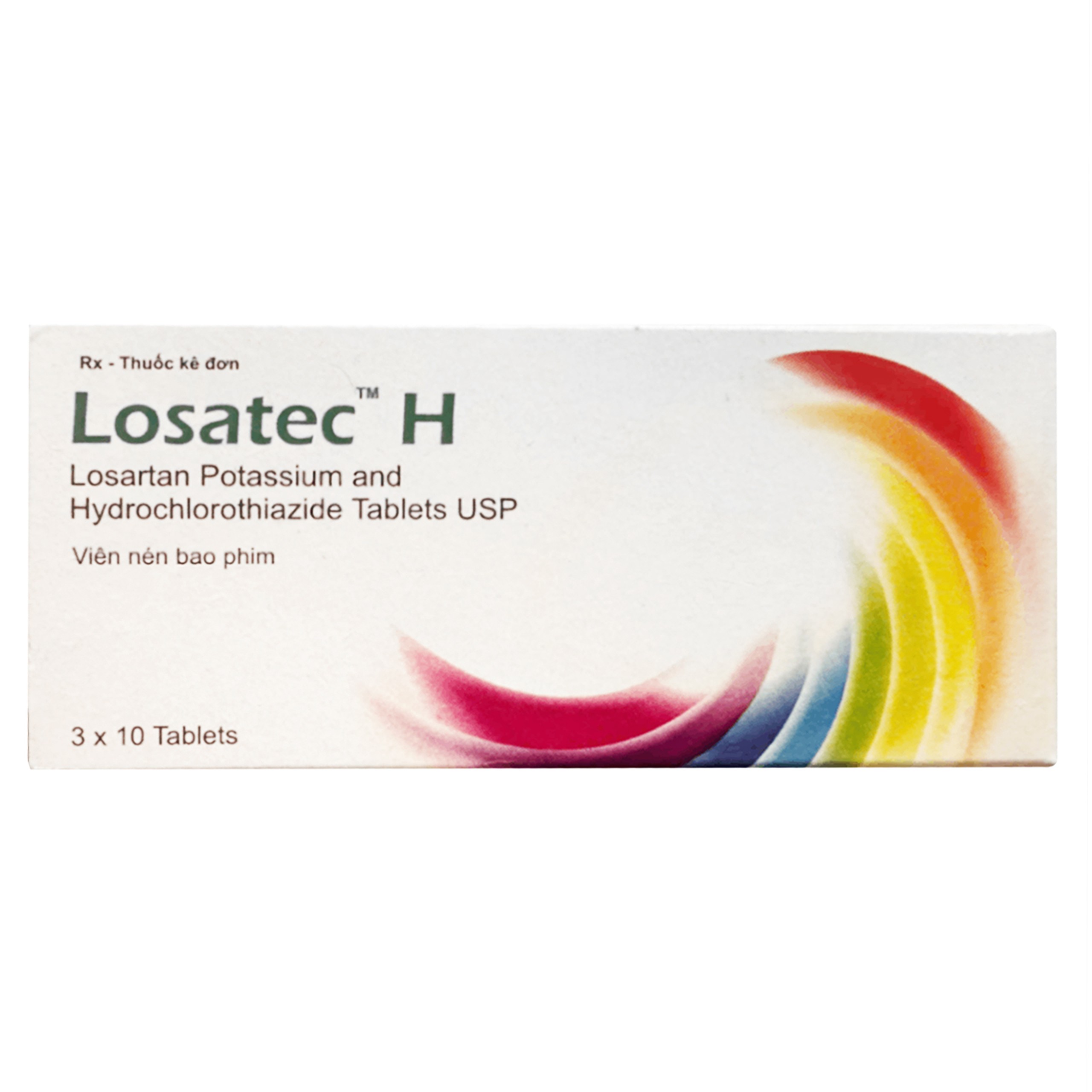 Thuốc Losatec H 50mg RPG điều trị tăng huyết áp (3 vỉ x 10 viên)