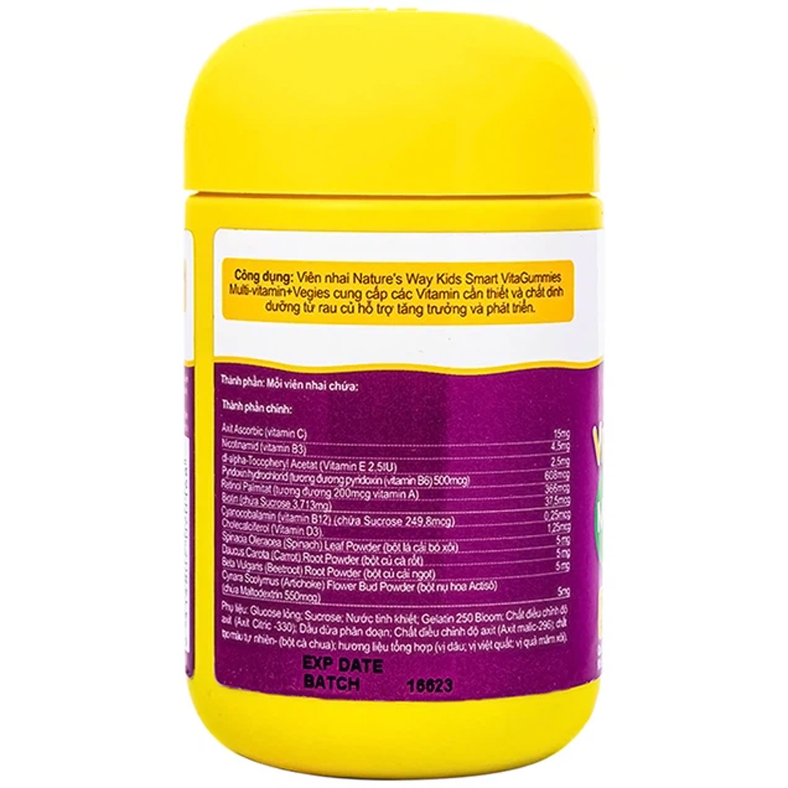 Viên nhai hỗ trợ bổ sung vitamin Kids Smart Vita Gummies Multi-vitamin Vegies Nature's Way (60 viên)