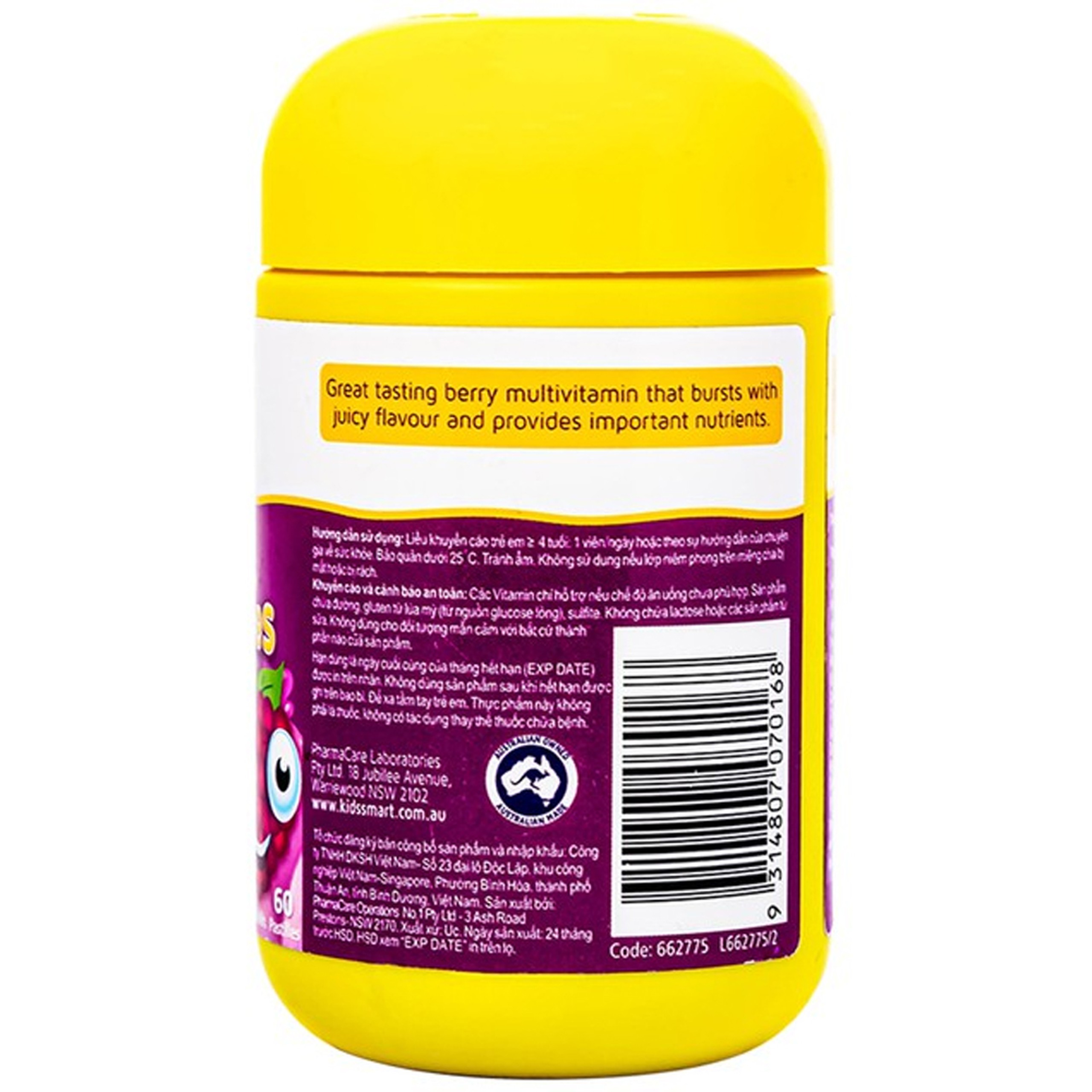 Viên nhai hỗ trợ bổ sung vitamin Kids Smart Vita Gummies Multi-vitamin Vegies Nature's Way (60 viên)