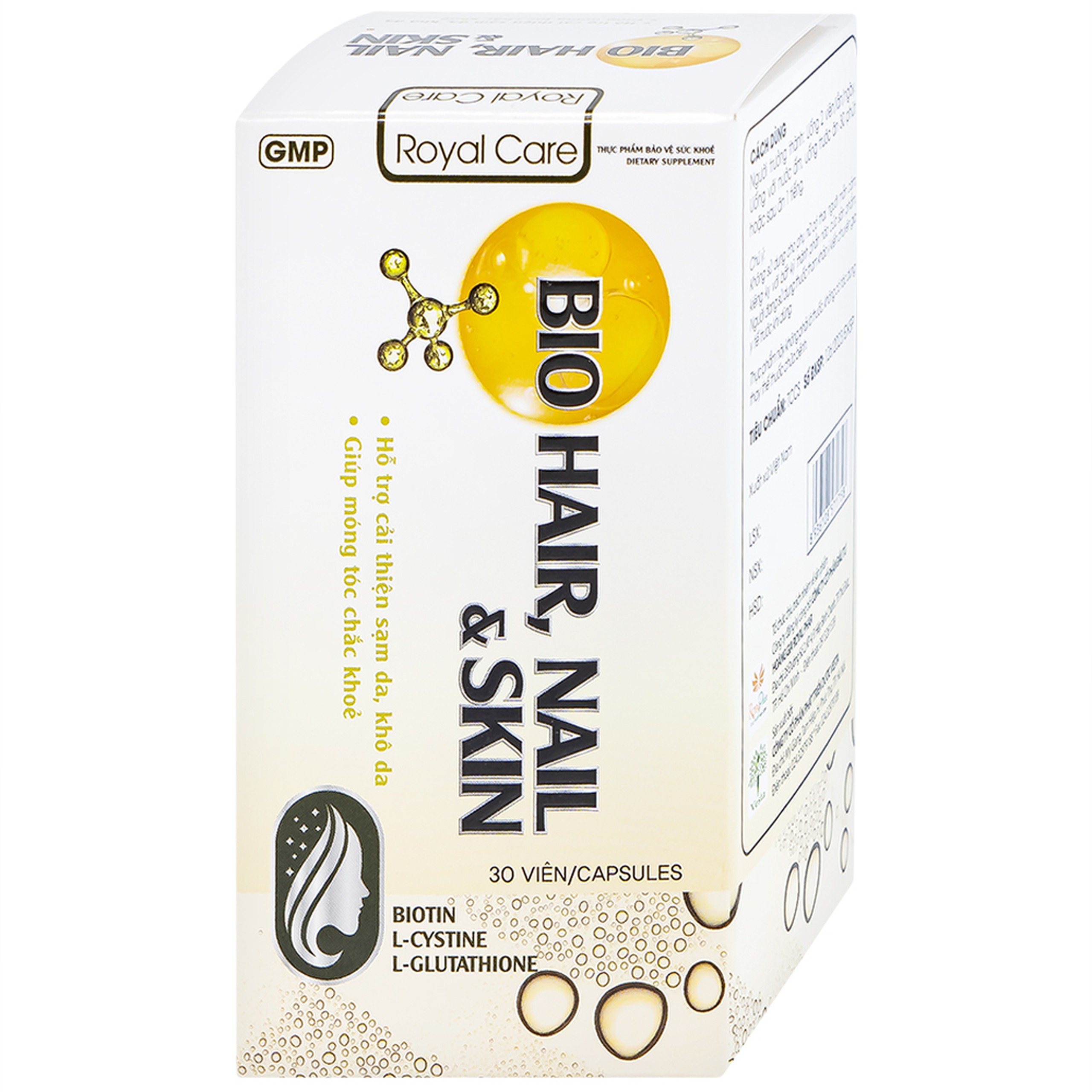 Thực phẩm bảo vệ sức khỏe Royal Care Bio Hair, Nail & Skin hỗ trợ cải thiện sạm da, khô da, móng tóc chắc khoẻ (30 viên)