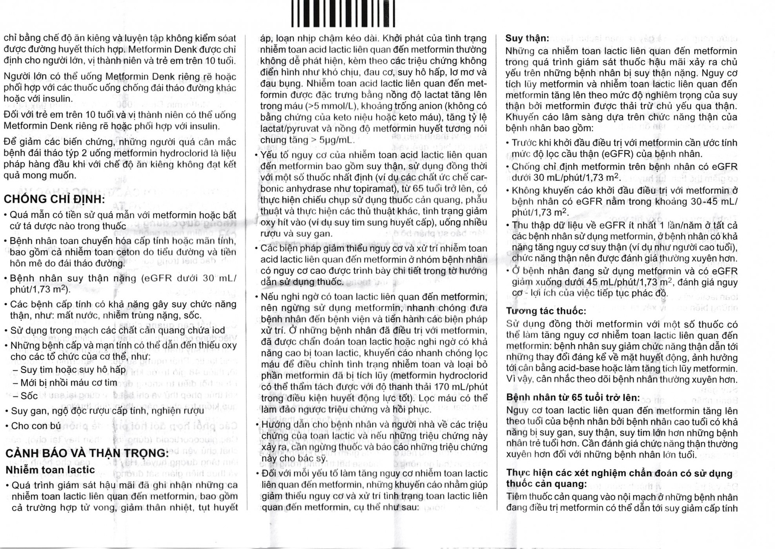Viên nén Metformin Denk 1000 điều trị đái tháo đường típ 2 (2 vỉ x 15 viên)