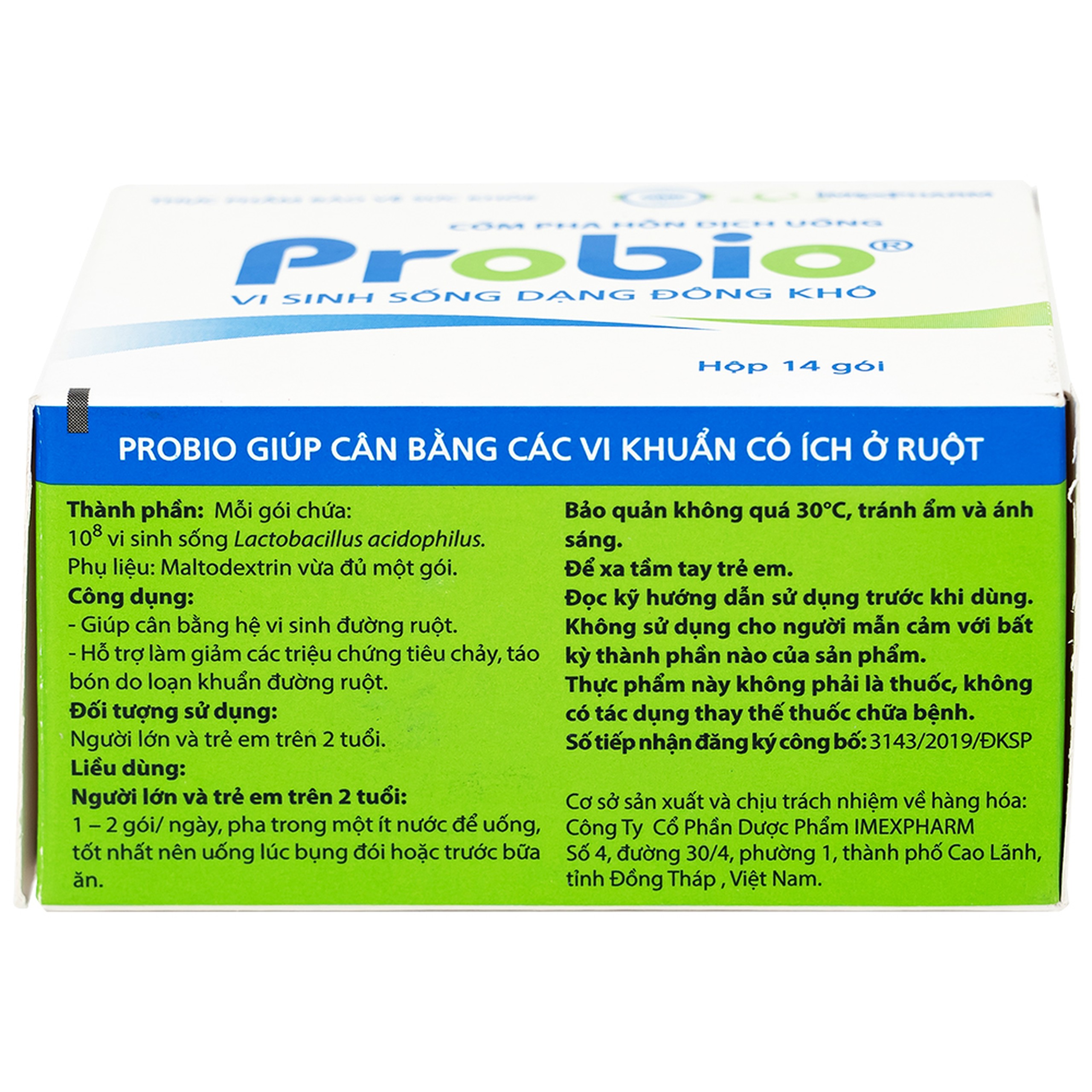 Cốm hỗ trợ tiêu hóa Probio(14 gói)