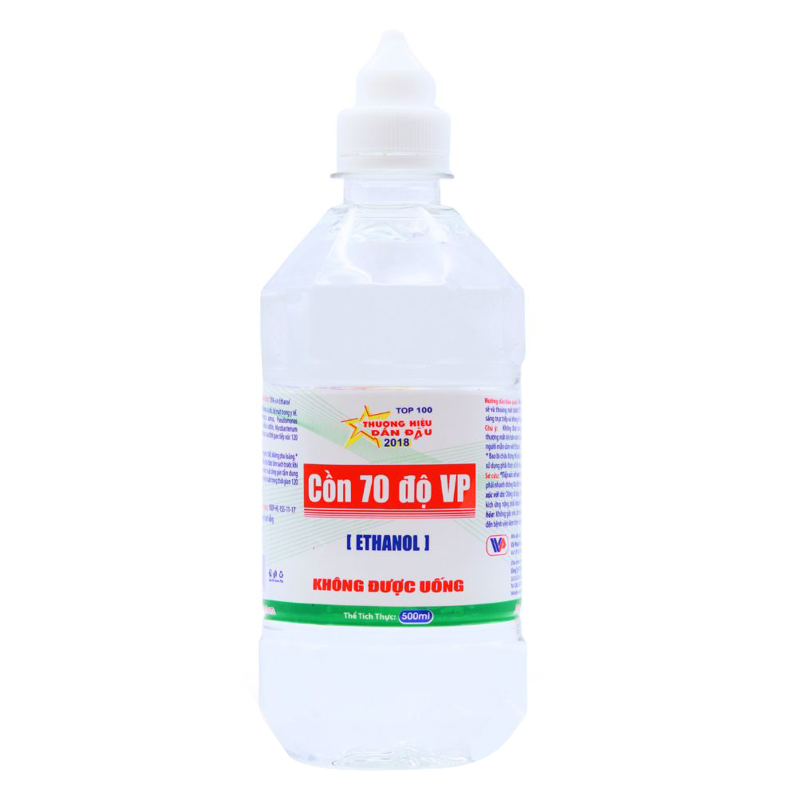 Cồn 70 độ Vĩnh Phúc dùng để diệt khuẩn dụng cụ y tế, bề mặt trong y tế (500ml)