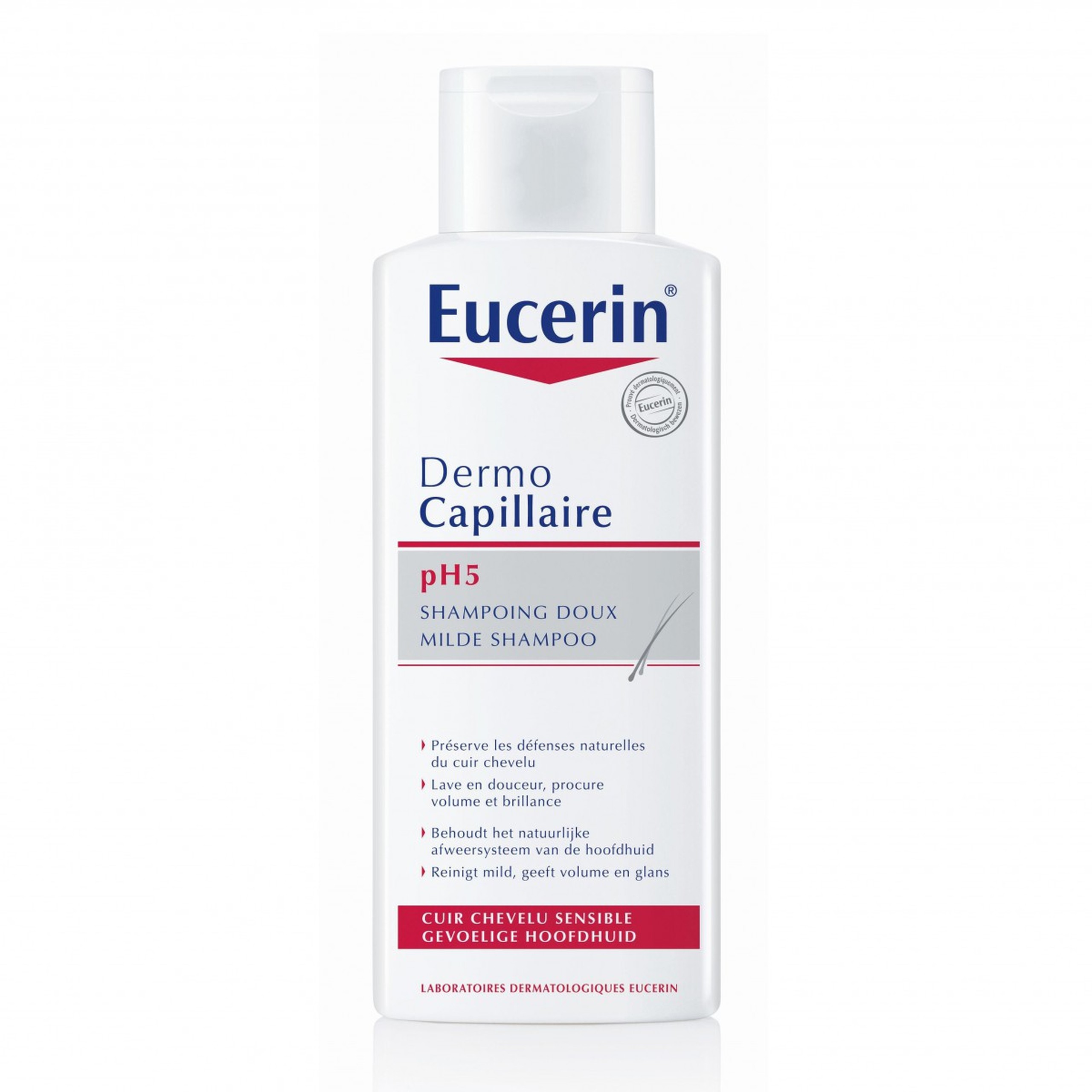Dầu gội cho da đầu nhạy cảm Eucerin Dermo Capillaire pH5 Mild Shampoo ngăn ngừa khô da đầu (250ml)