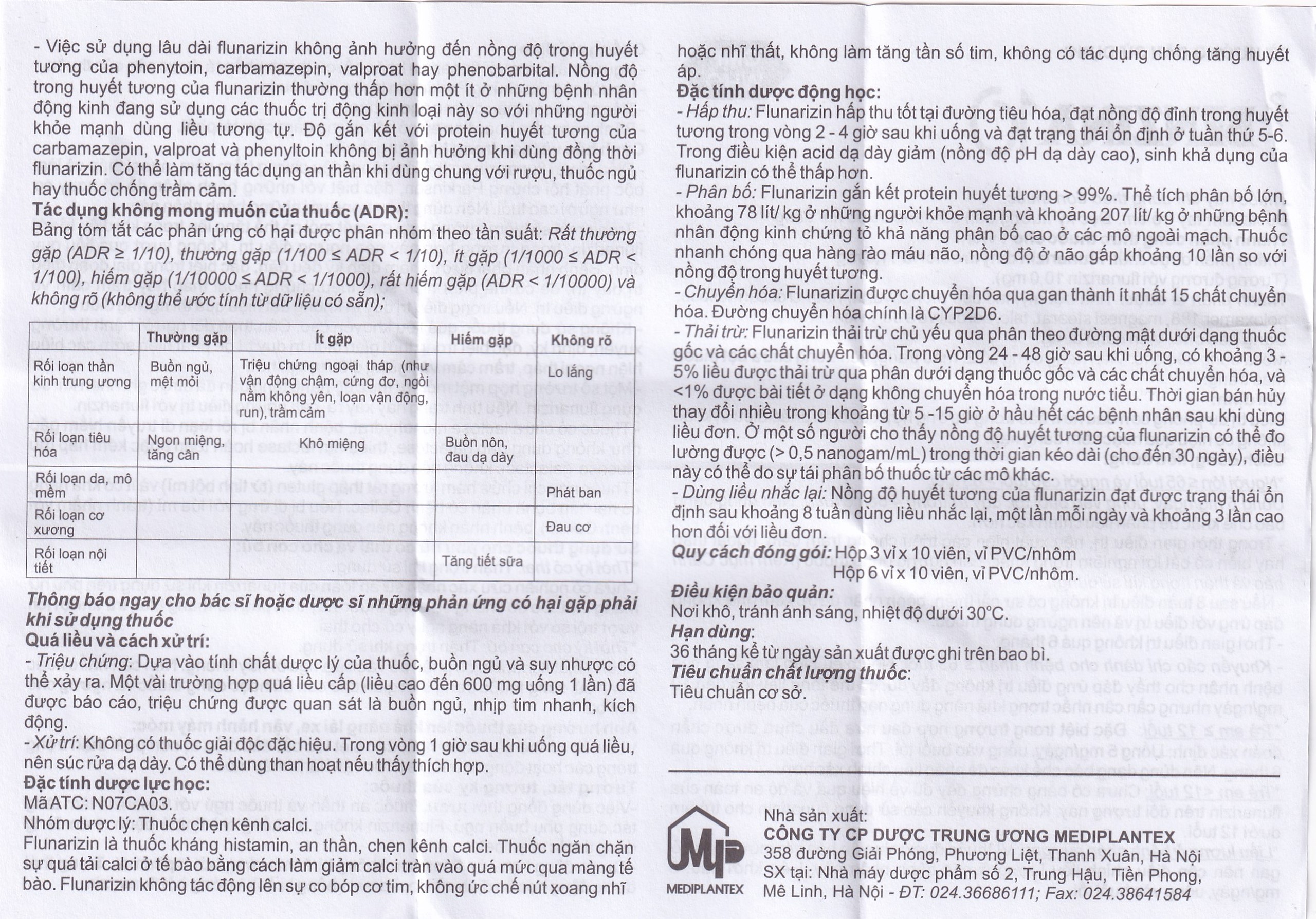 Thuốc Bezina 10 Mediplantex điều trị dự phòng cơn đau nửa đầu (6 vỉ x 10 viên)