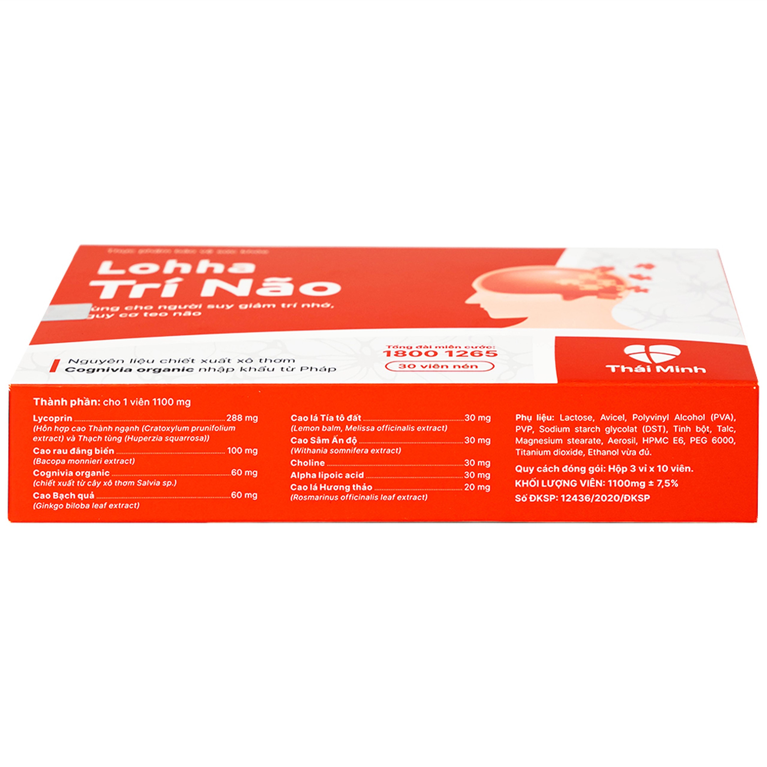 Viên uống hỗ trợ suy giảm trí tuệ Lohha Trí Não (3 vỉ x 10 viên)