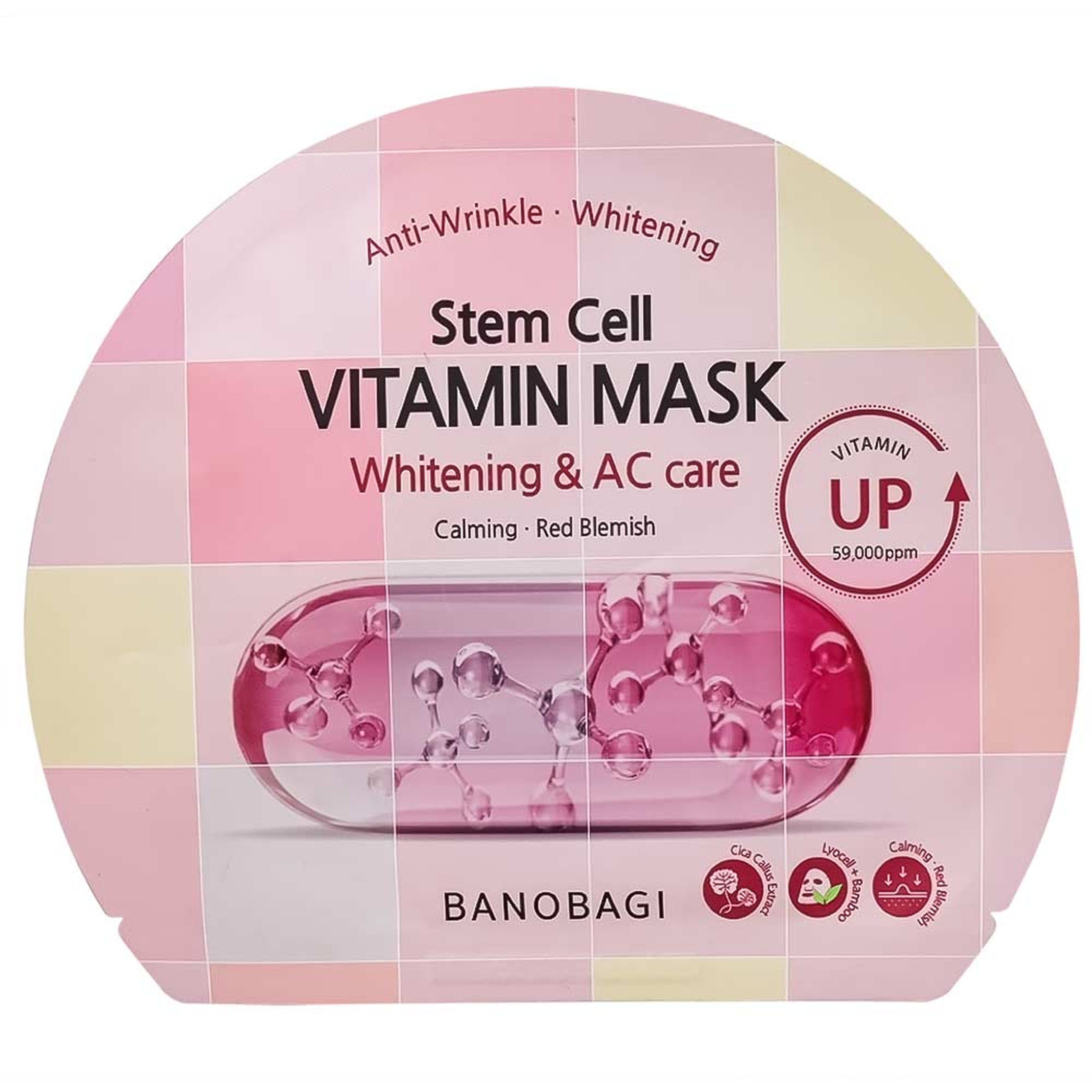 Mặt nạ cấp ẩm, dưỡng sáng da cho da mụn Banobagi Stem Cell Vitamin Mask Whitening và AC Care (30g)