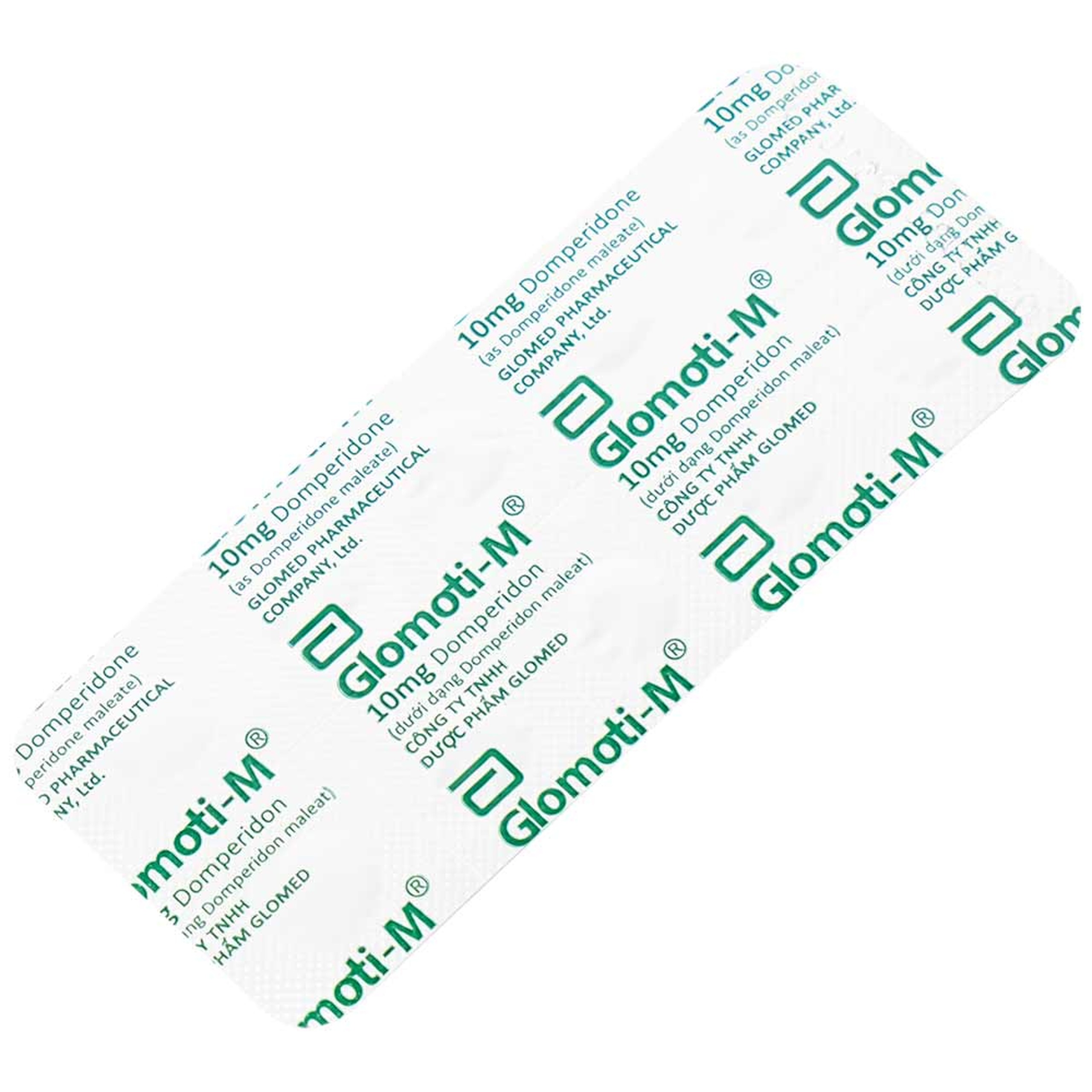 Thuốc Glomoti-M Glomed điều trị triệu chứng buồn nôn, nôn, chướng bụng (10 vỉ x 10 viên)