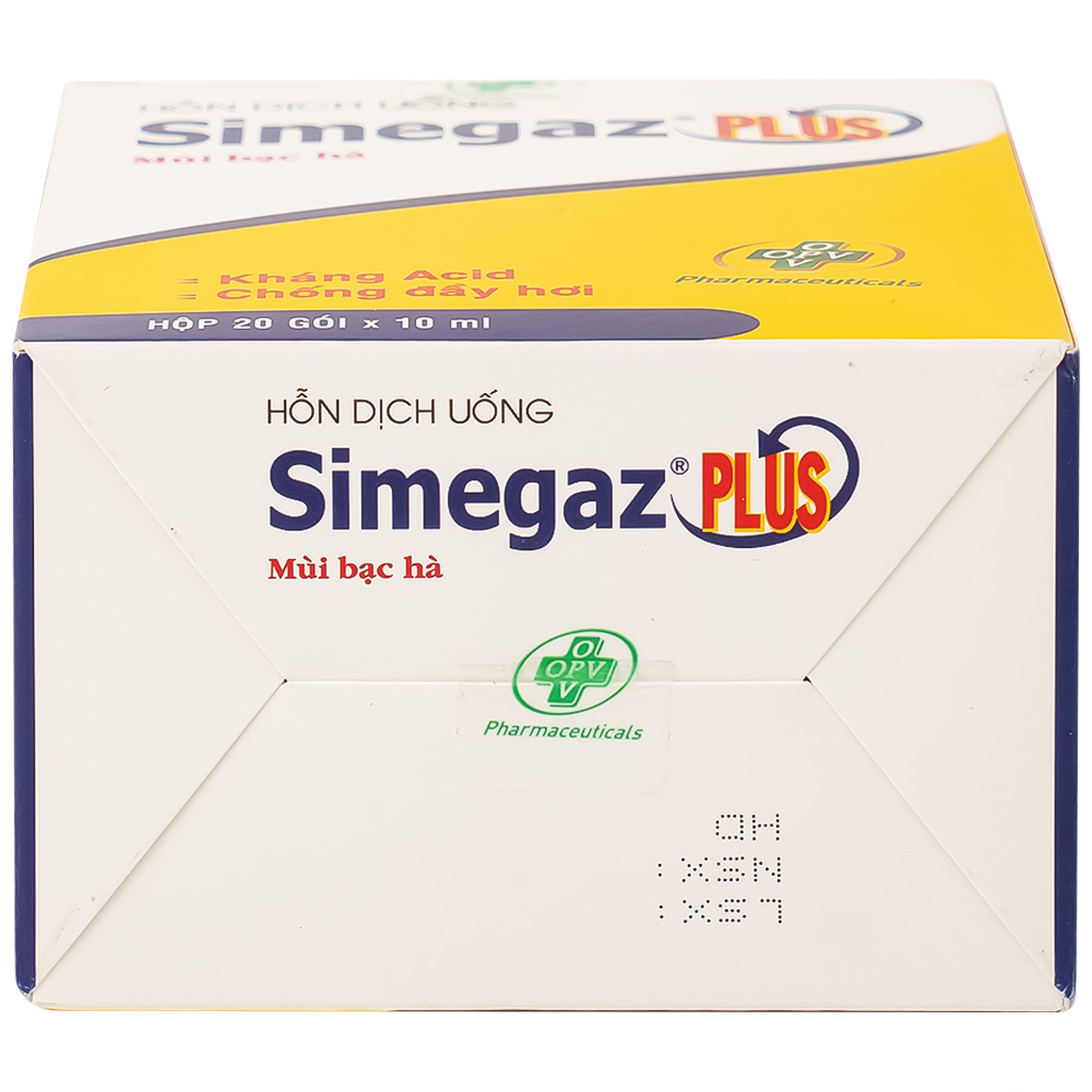 Hỗn dịch uống Simegaz Plus OPV vị bạc hà, điều trị viêm loét dạ dày , tăng acid dạ dày (20 gói x 10ml)