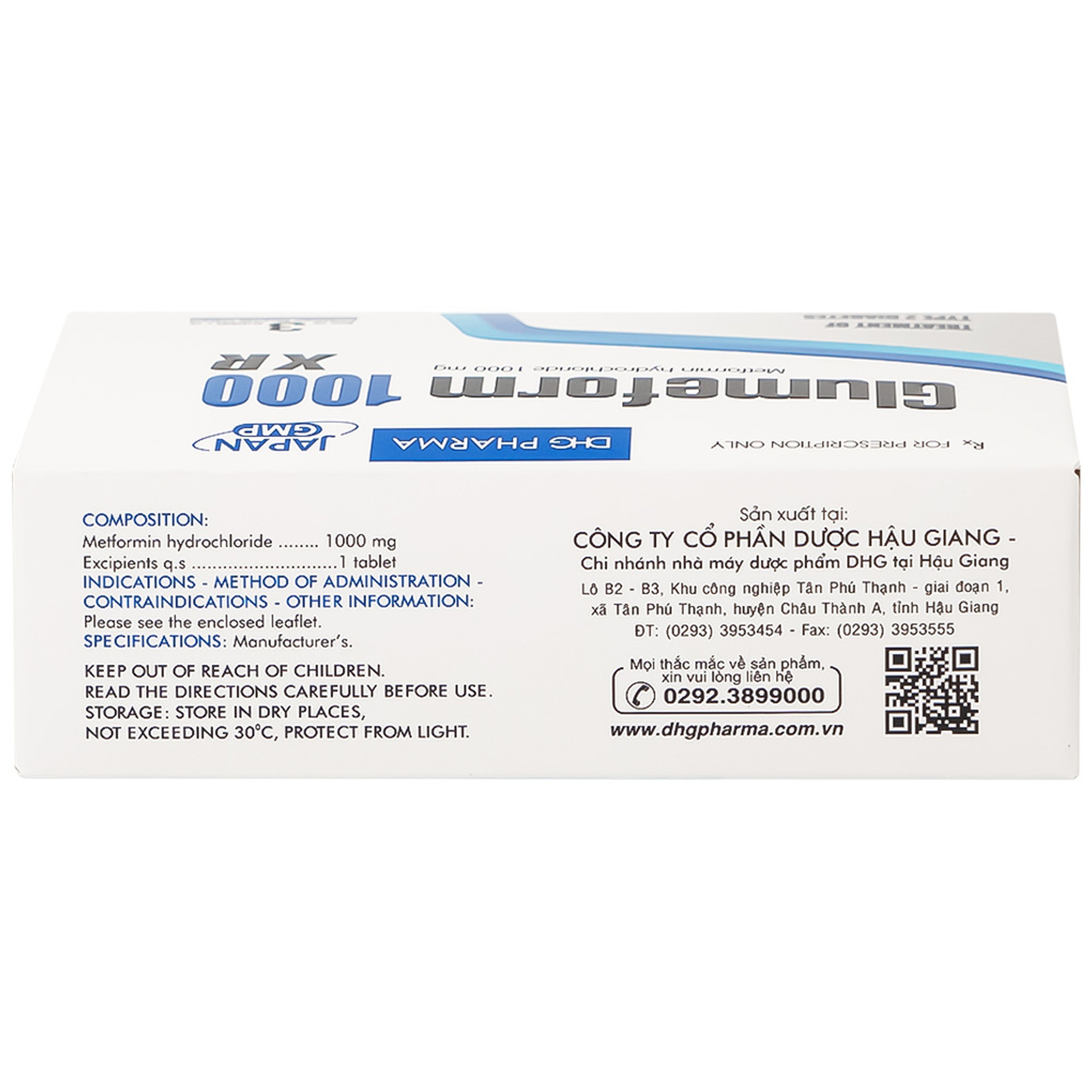 Thuốc Glumeform 1000 XR DHG điều trị đái tháo đường típ 2 (3 vỉ x 10 viên)