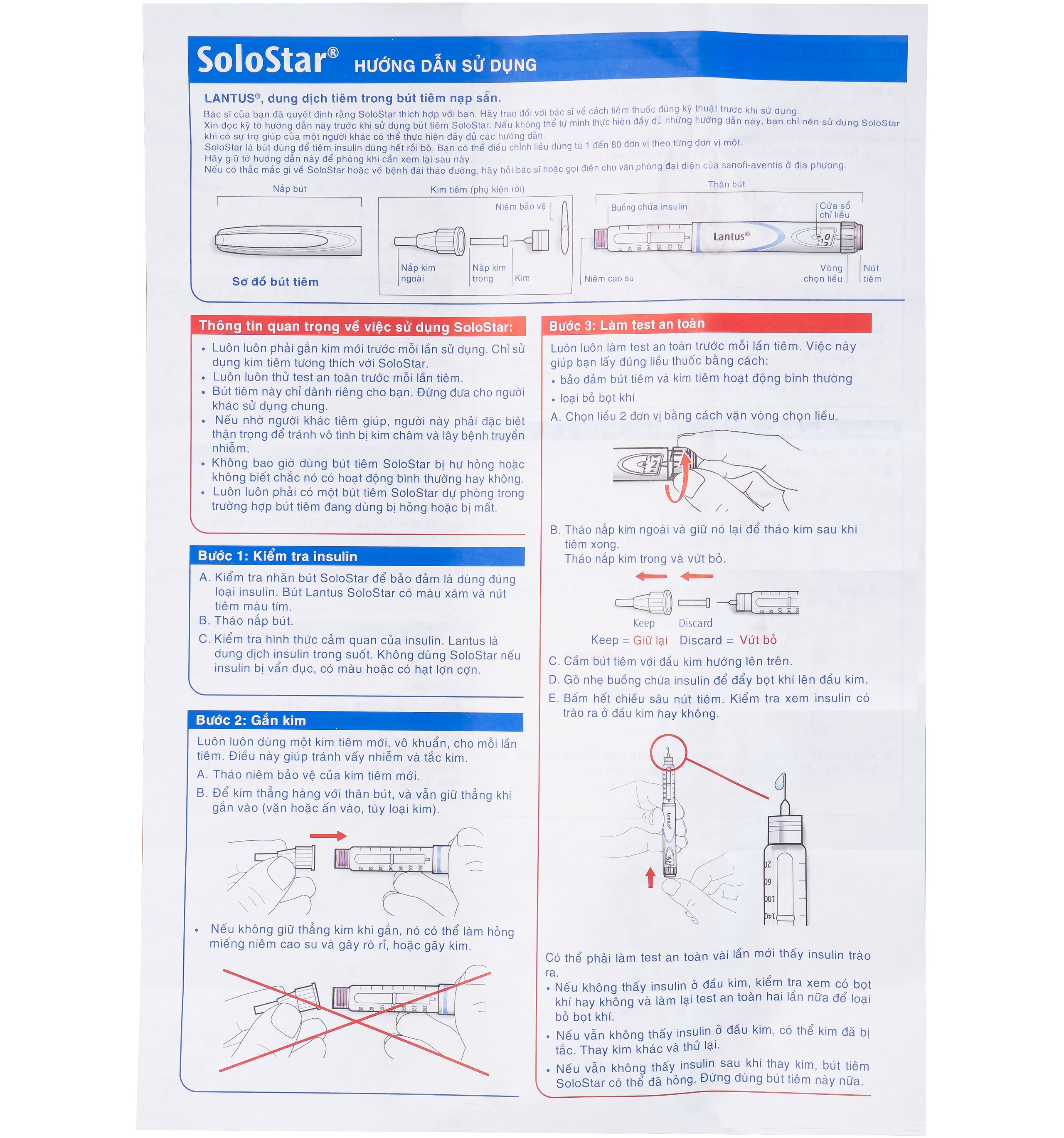 Bút tiêm Lantus SoloStar 100 Units/ml điều trị đái tháo đường (5 cây x 3ml)