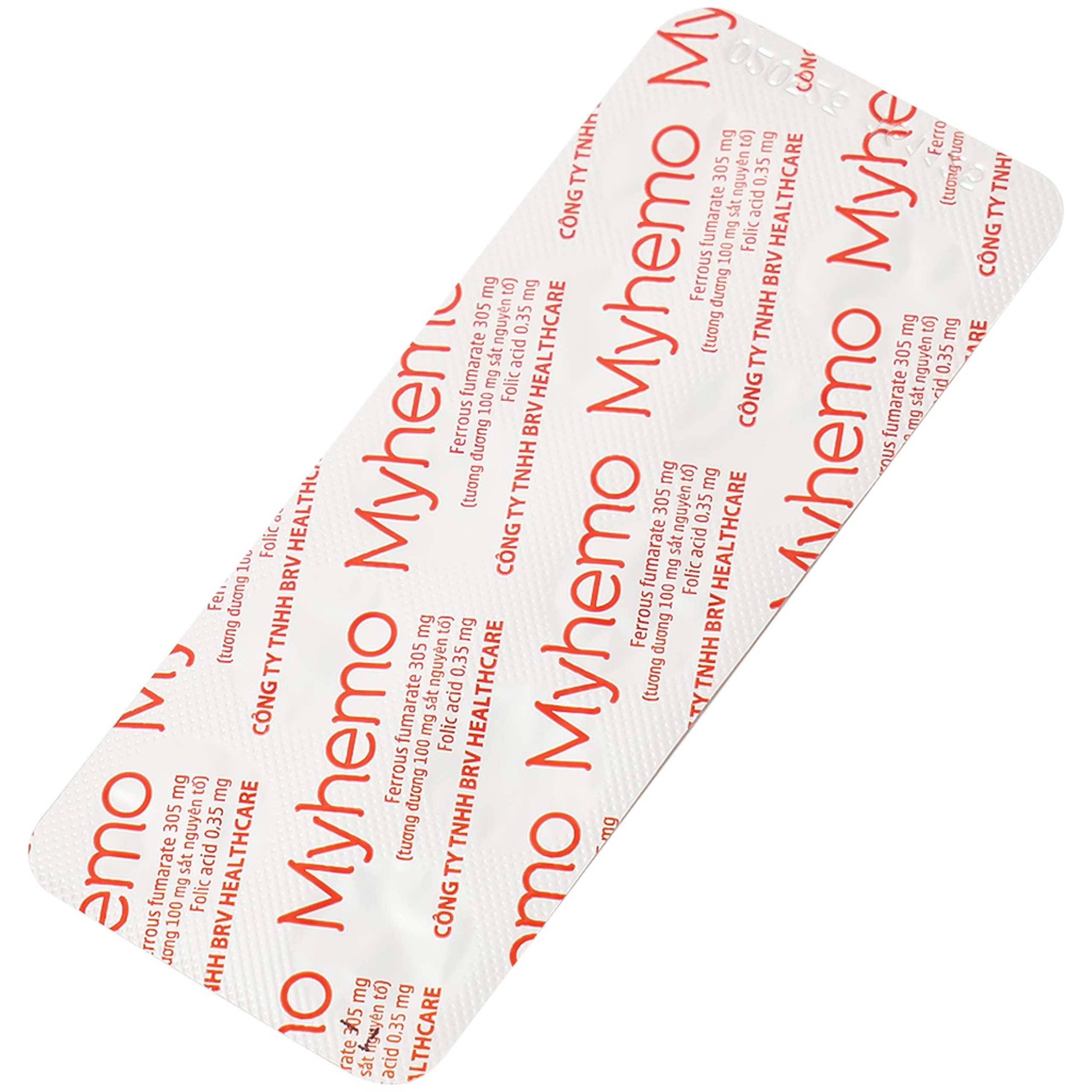 Thuốc Myhemo BRV điều trị dự phòng thiếu sắt và folic acid trong khi mang thai (3 vỉ x 10 viên)