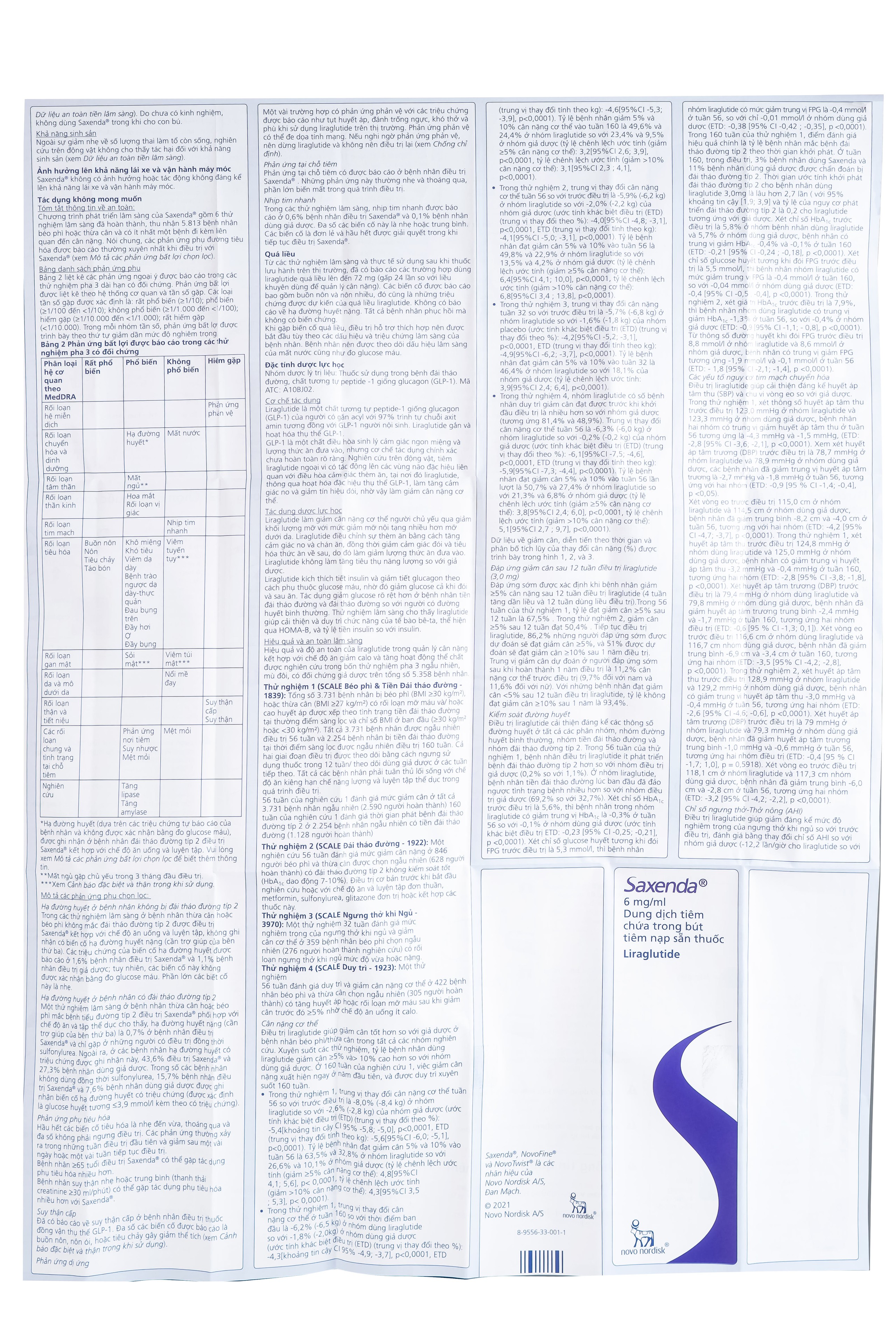 Dung dịch tiêm Saxenda 6mg/ml Novo Nordisk hỗ trợ cho chế độ ăn giảm calo (3 cây)