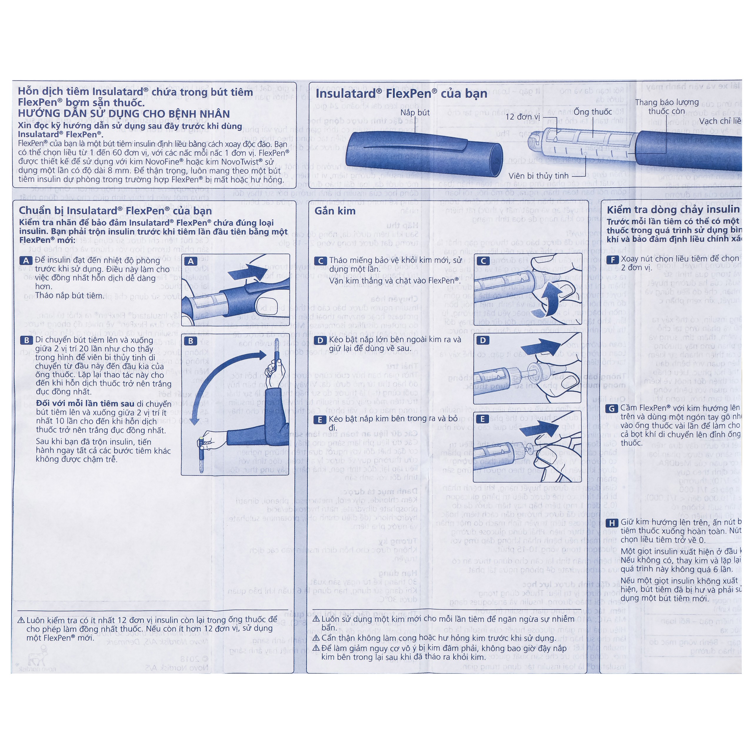 Bút tiêm Insulatard FlexPen 100IU/ml Novo Nordisk điều trị bệnh đái tháo đường (5 cây)