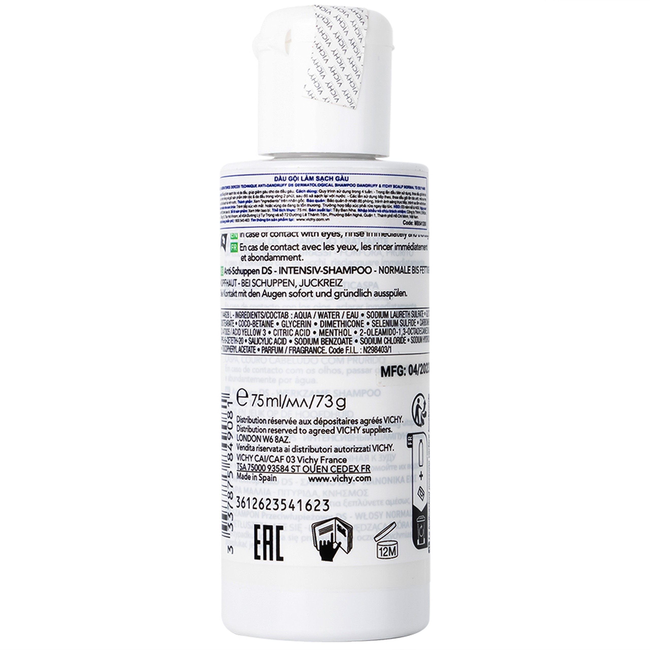 Dầu gội sạch gàu Vichy Dercos Technique Anti Dandruff 75ml