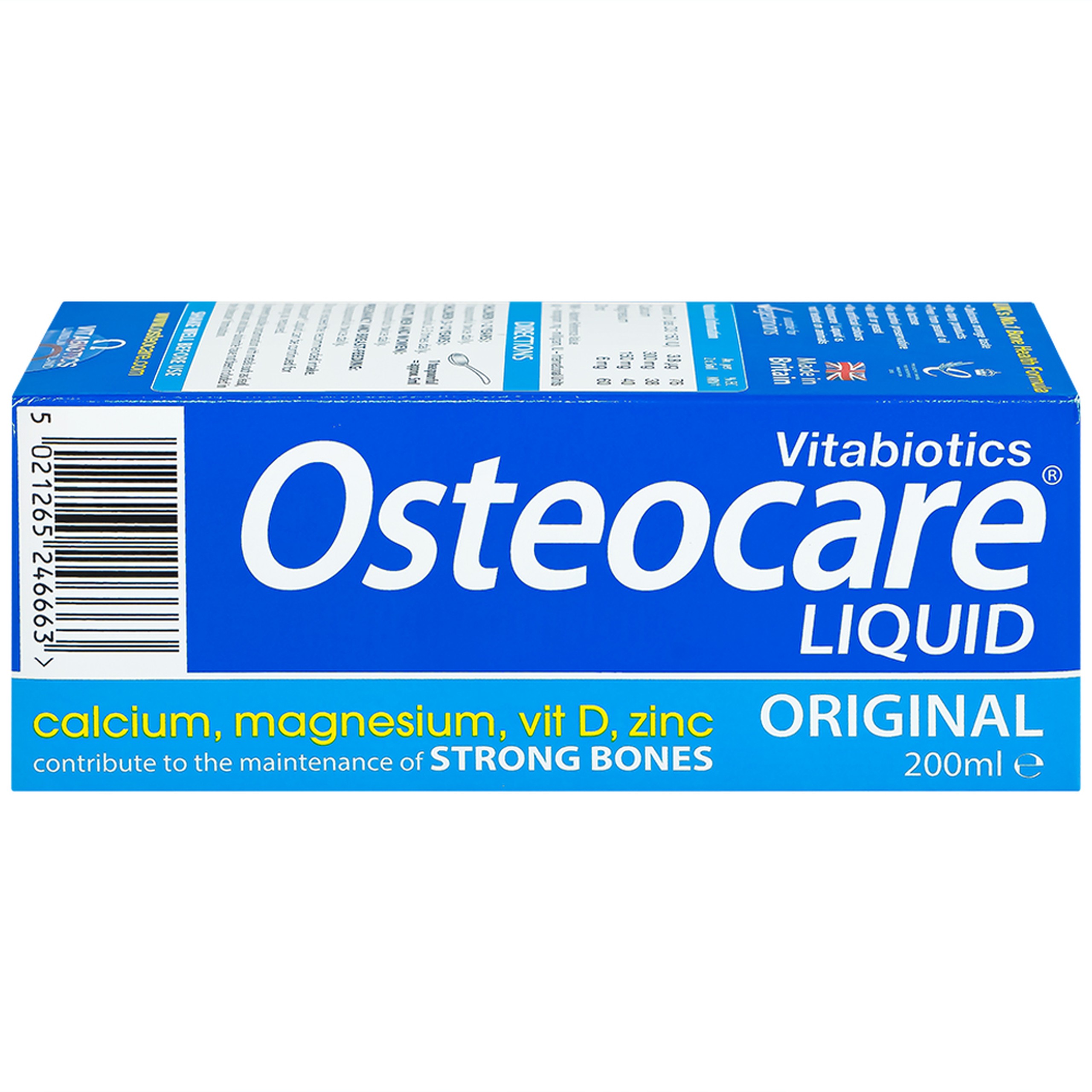 Dung dịch Osteocare Liquid Vitabiotics bổ sung canxi, magiê, vitamin D, kẽm giúp xương chắc khỏe (200ml)