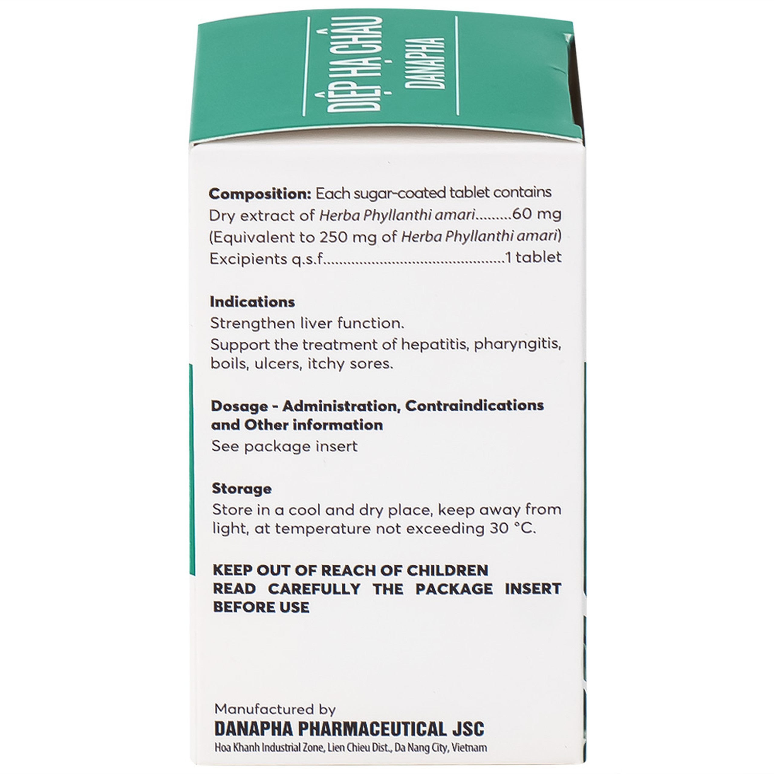 Thuốc Diệp Hạ Châu Danapha tăng cường chức năng gan (90 viên)