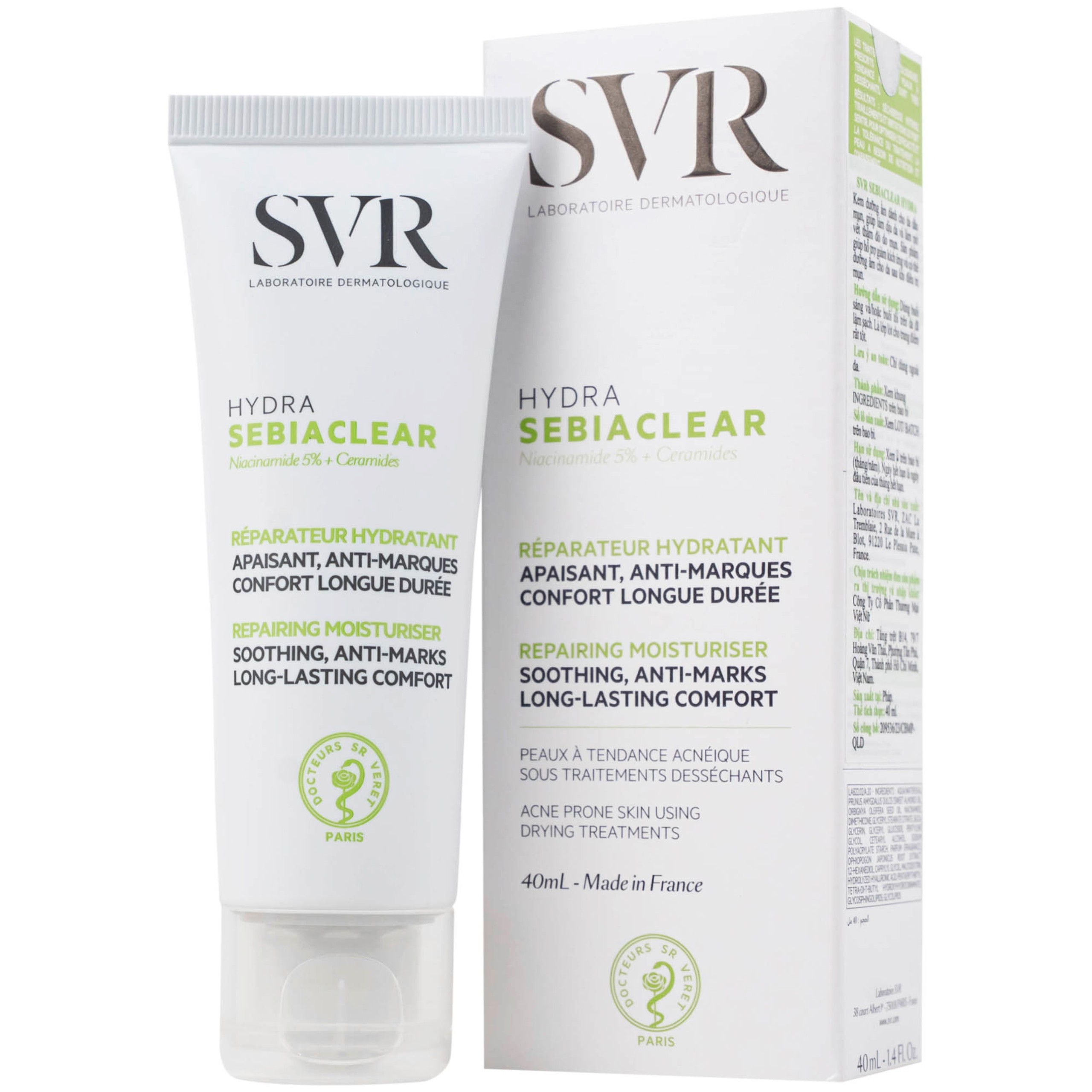 Kem bôi SVR Sebiaclear Hydra dưỡng ẩm cho da dầu mụn (40ml)
