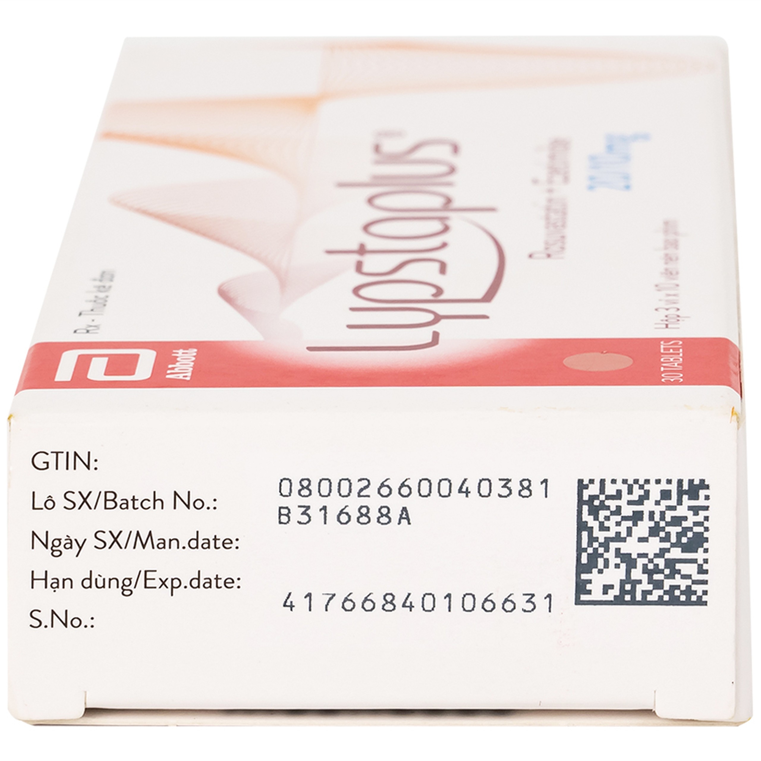 Viên nén Lypstaplus 20/10mg Abbott điều trị tăng cholesterol máu nguyên phát (3 vỉ x 10 viên)