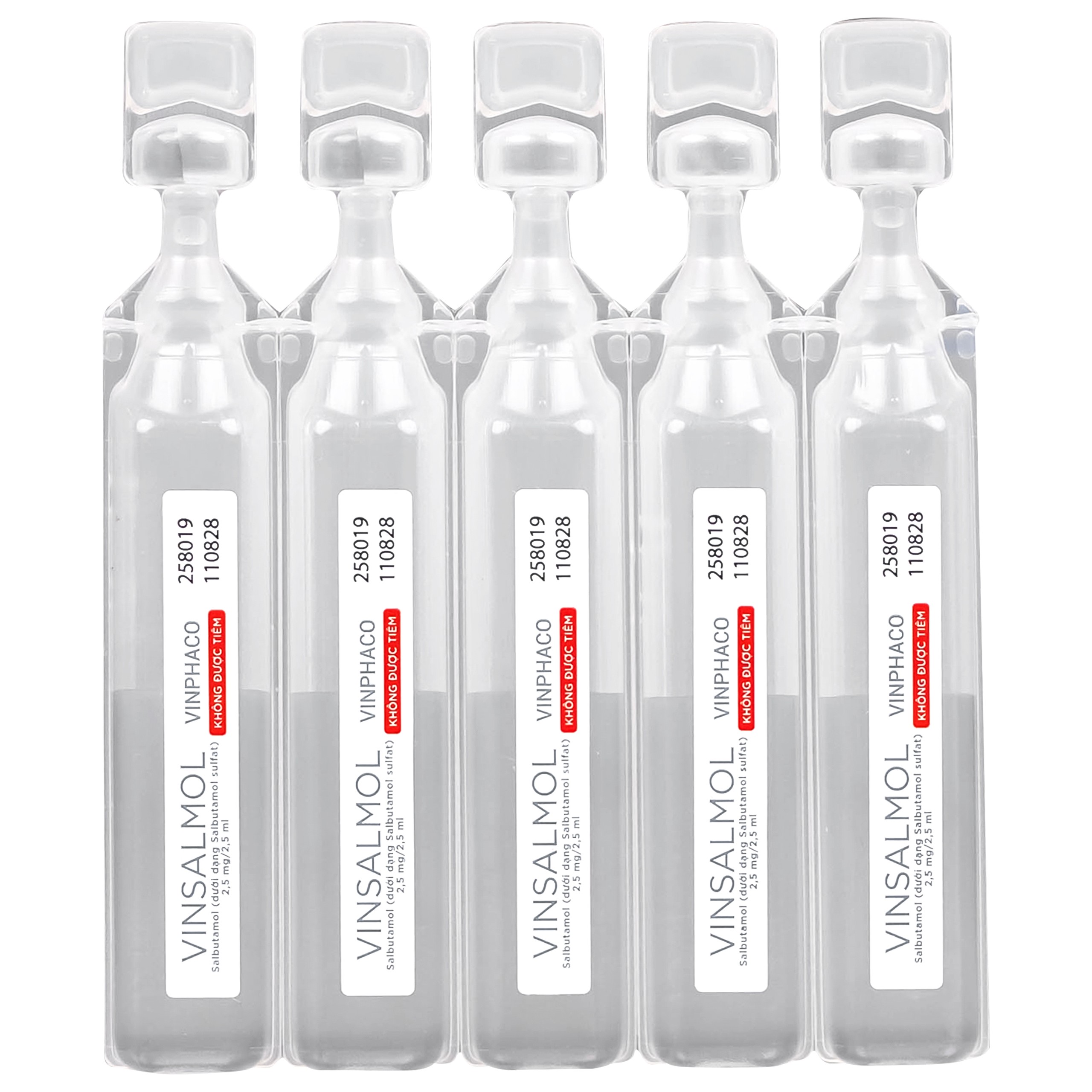 Thuốc Vinsalmol 2.5mg/2.5ml Vinphaco hỗ trợ kiểm soát co thắt phế quản mạn, hen ác tính (2 vỉ x 5 ống)