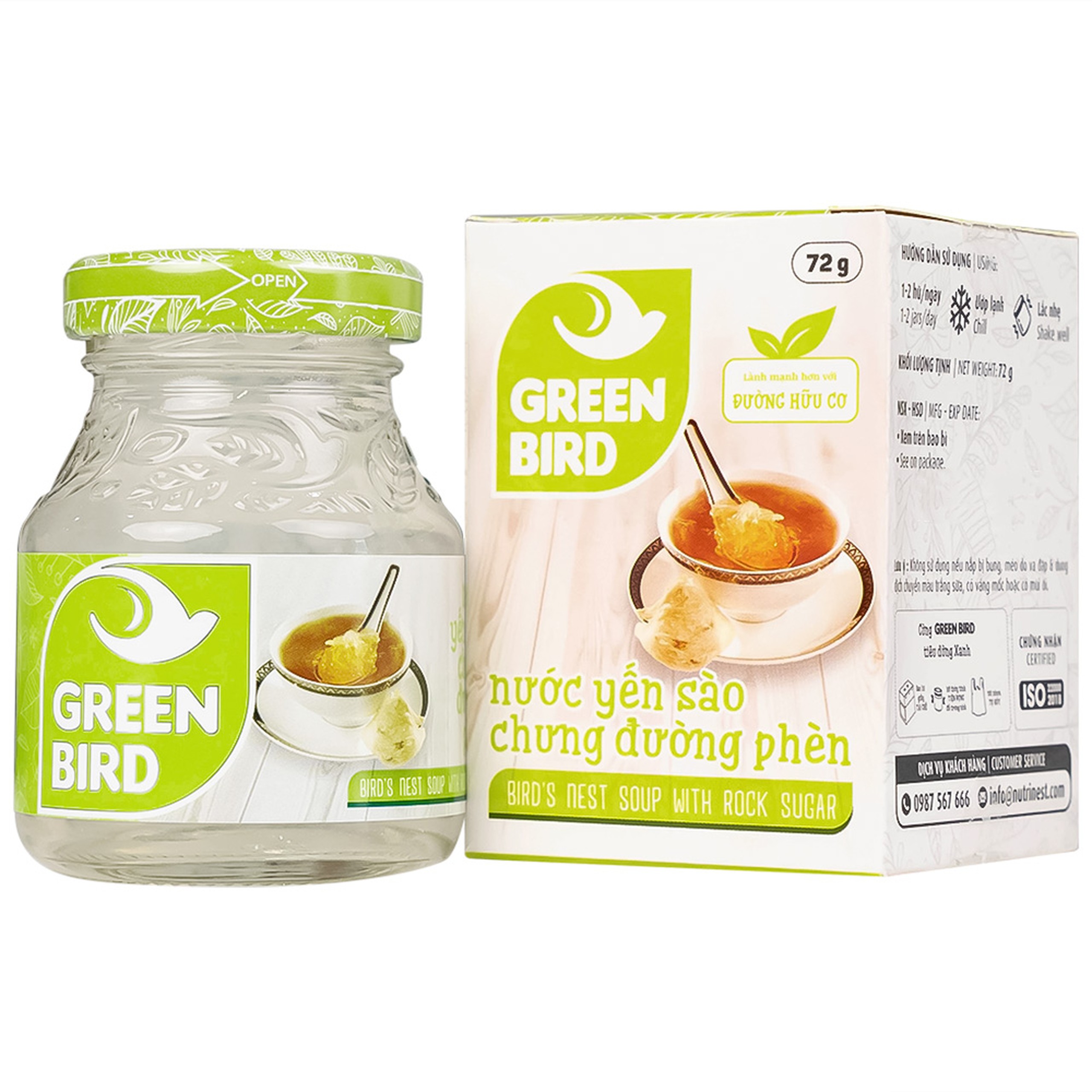 Nước Yến Sào Chưng Đường Phèn Greenbird (hũ 72g)